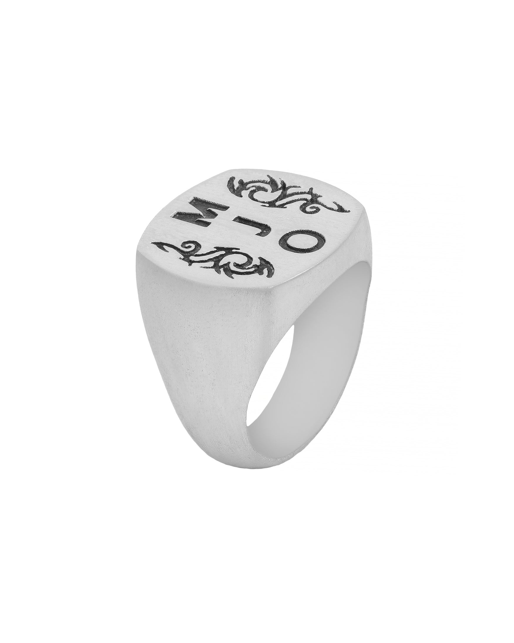 Custom Initial Silver Signet Ring Celtic Design Cushion