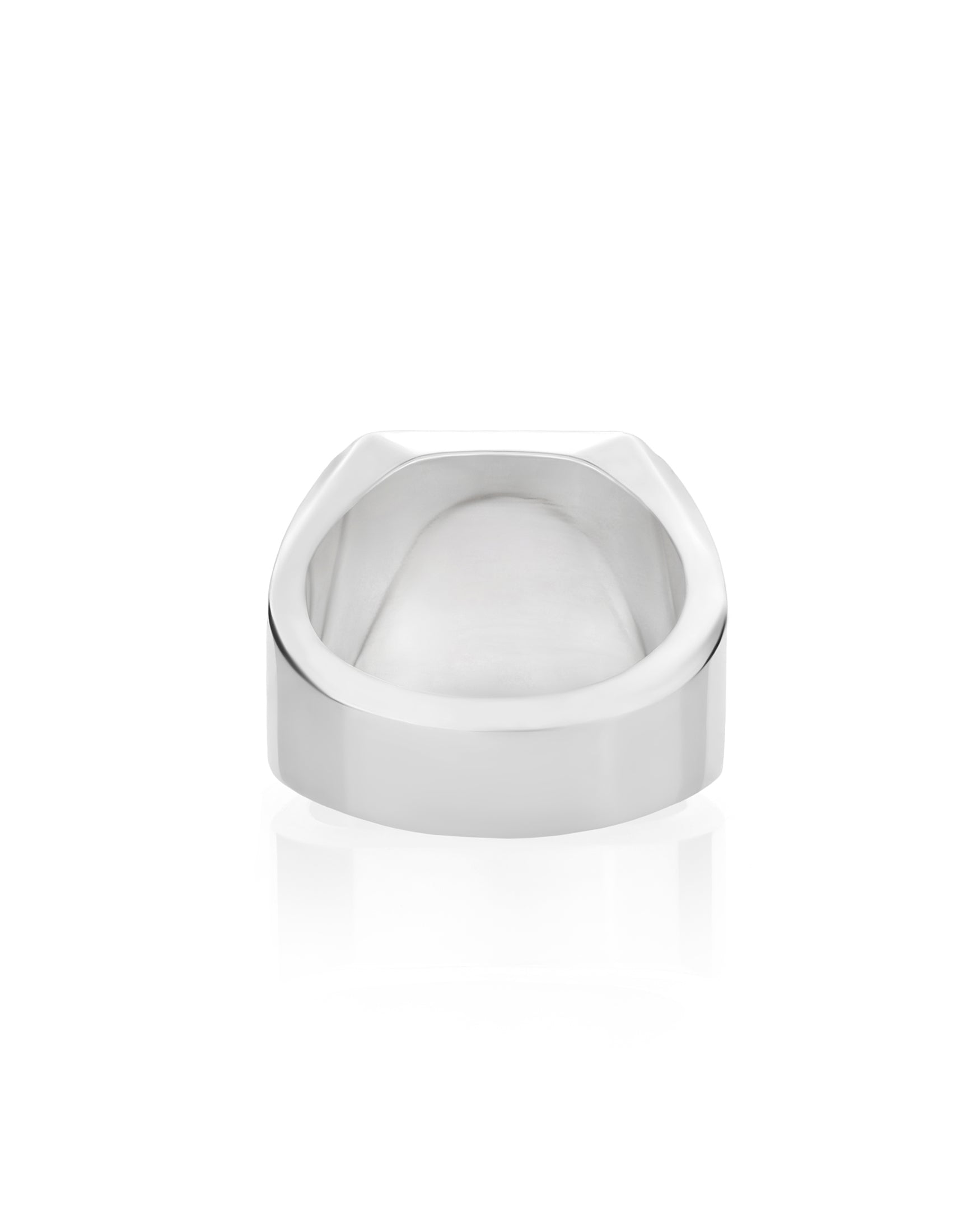 Silver Signet Ring with Stripes Old Money Style