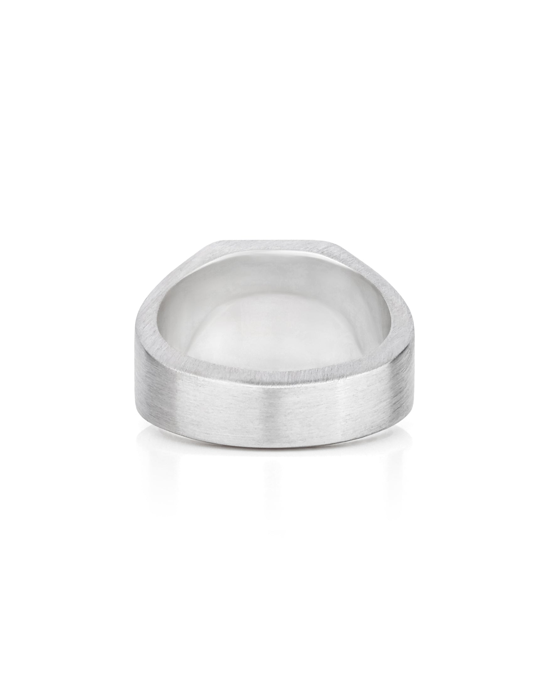 Yin Yang Black and White Round Signet Ring Silver