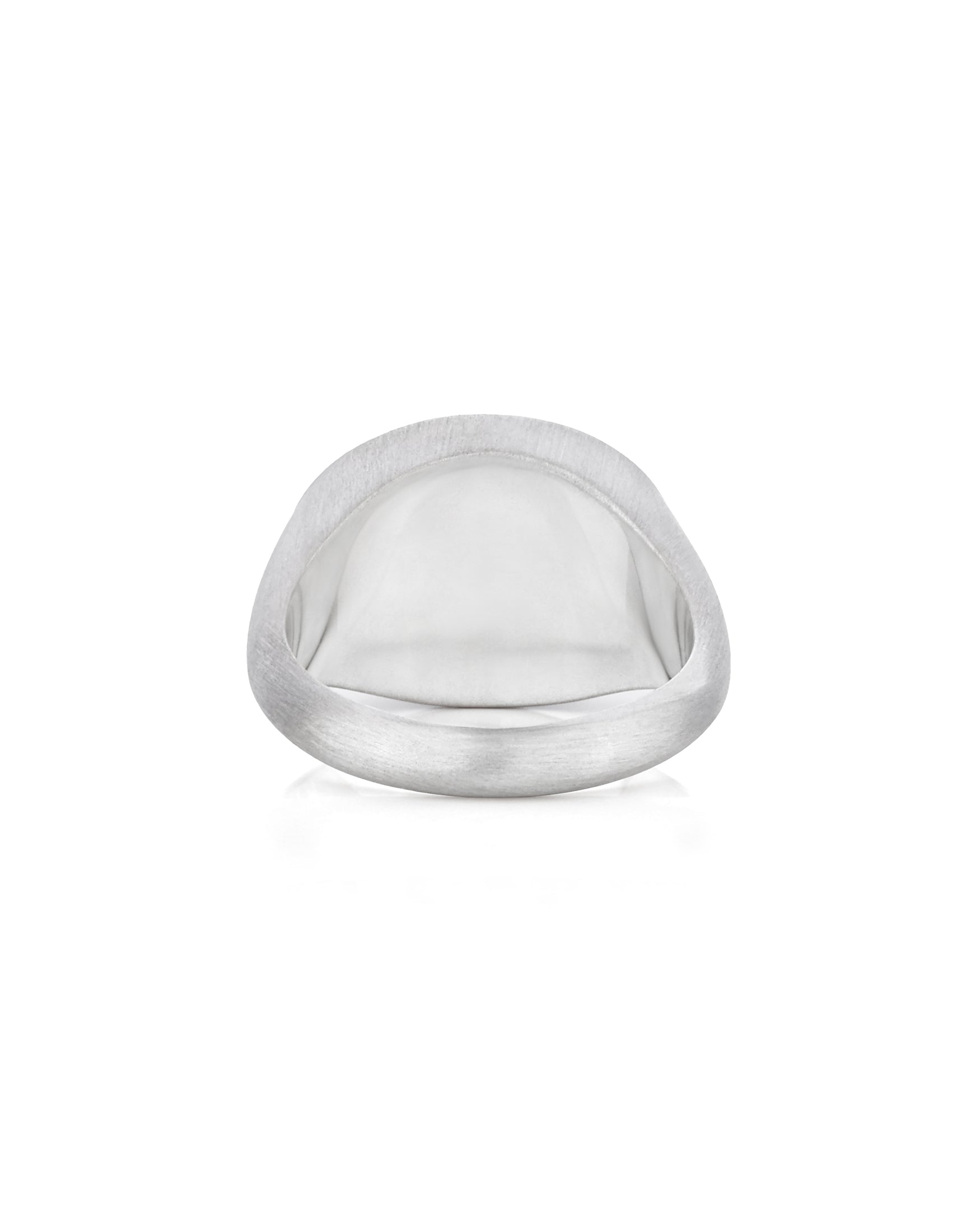 Silver Landscape Oval Signet Ring with Blue Stones