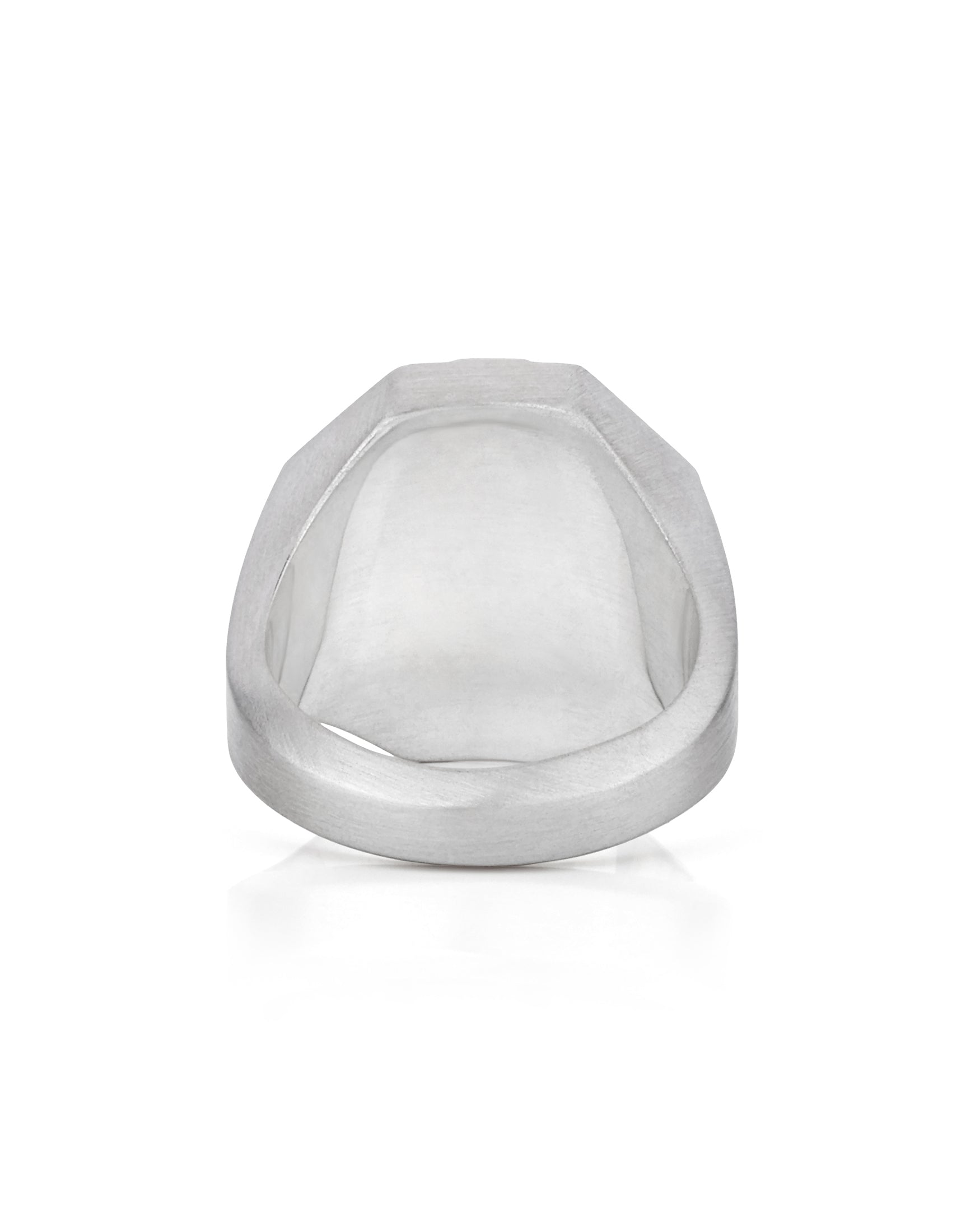 North Star Signet Ring Silver Large Octagon Shaped