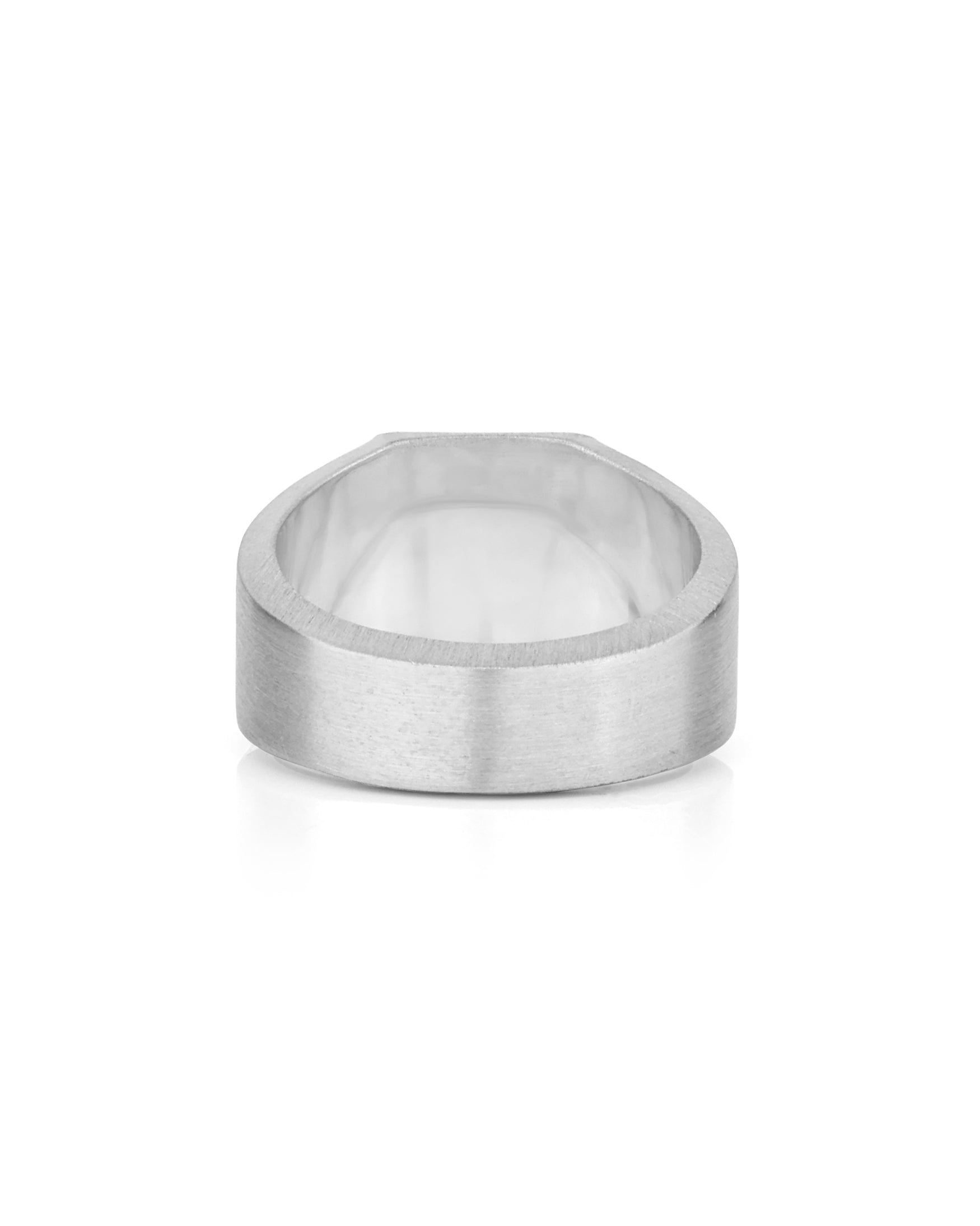Elegant Square Silver Signet Ring with Diamonds CZ