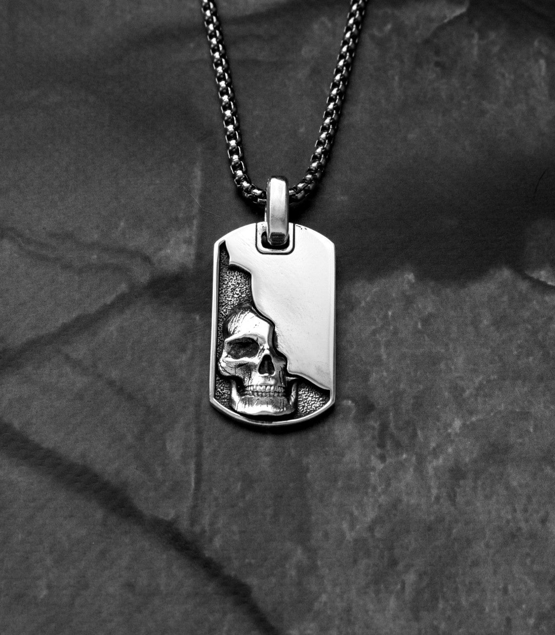 Cranium Necklace Pendant for Men Memento Mori Gift