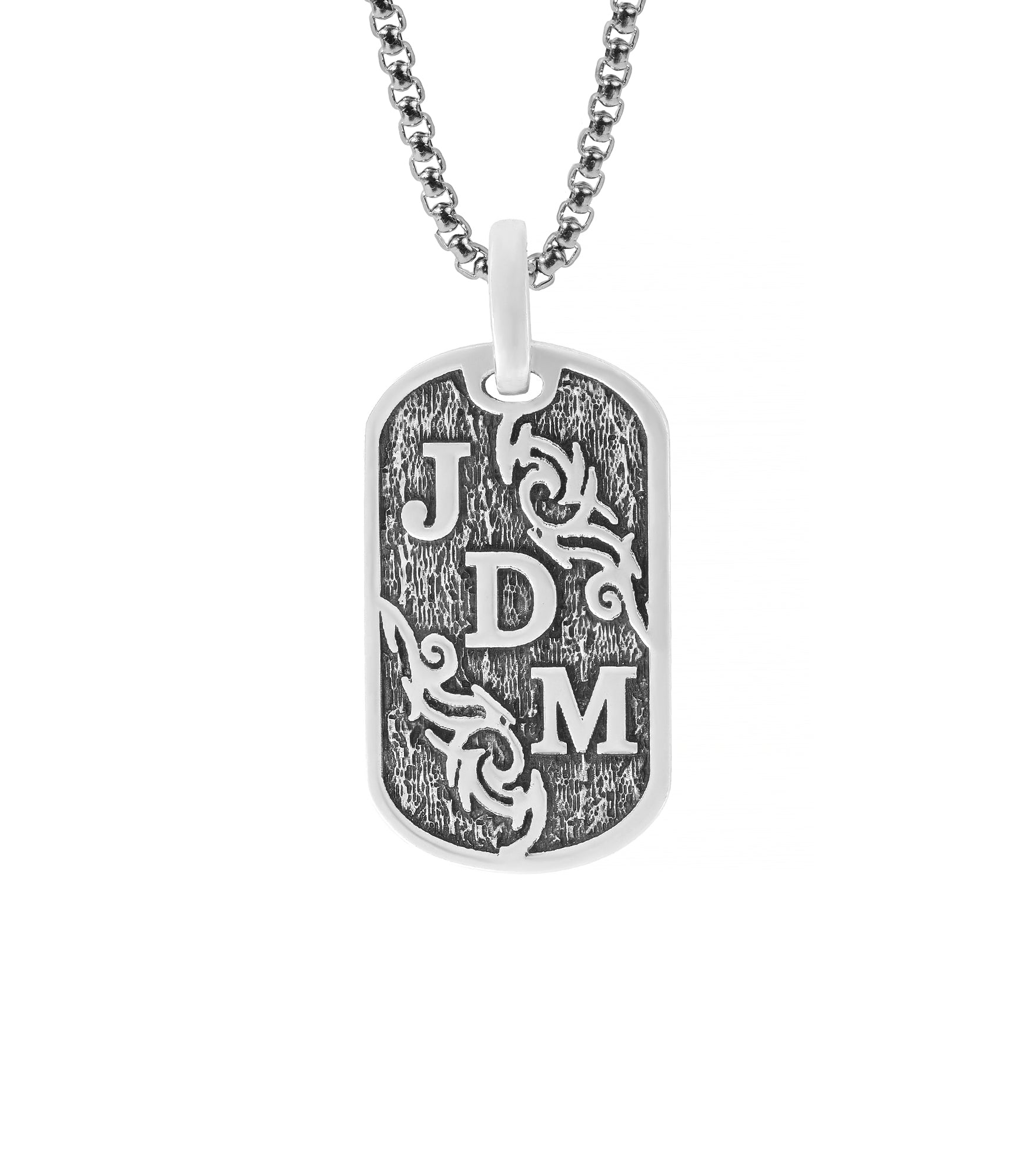 Mens Custom Pendant with Three Initials Viking inspired