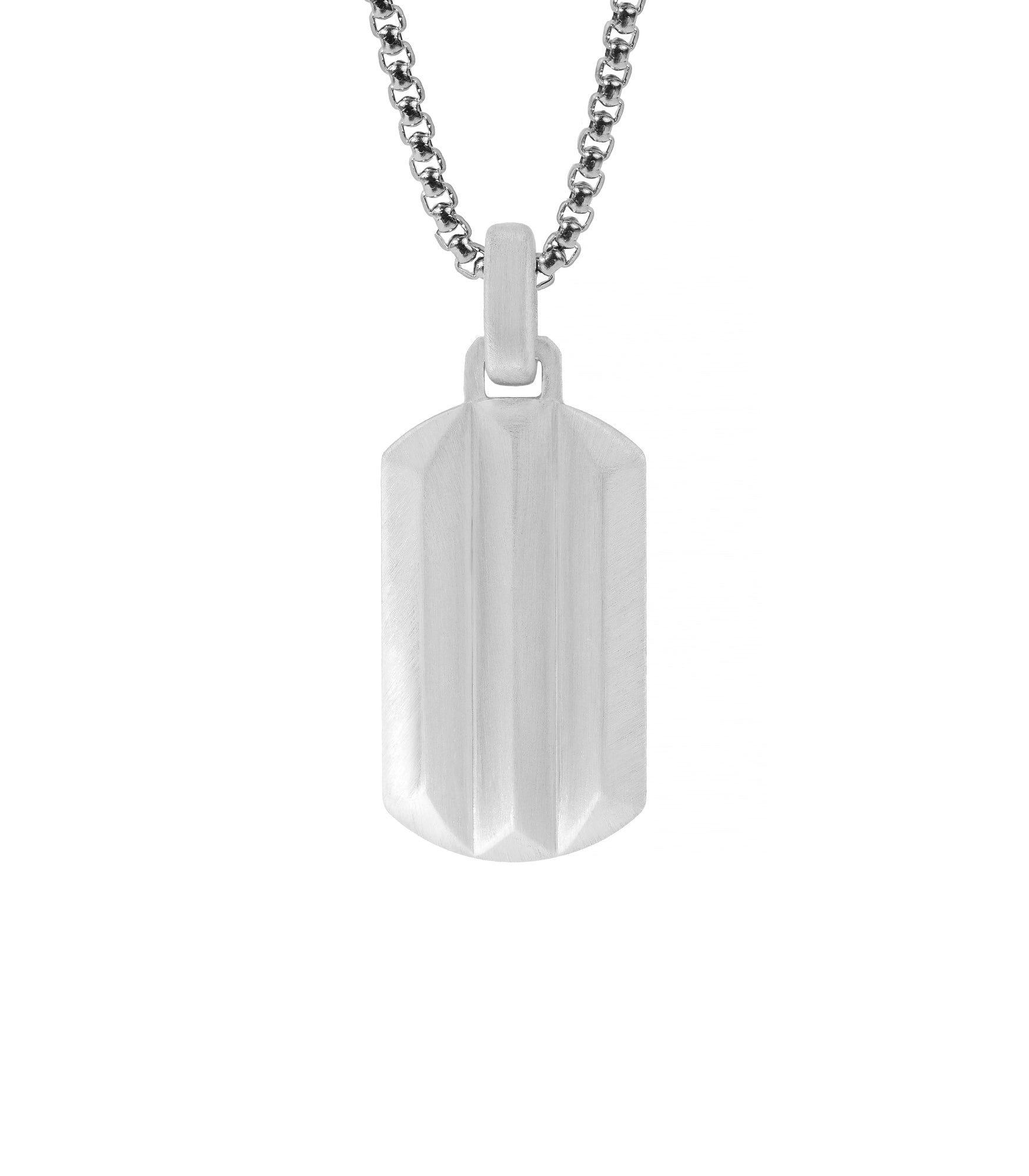 Pyramid Dog Tag Pendant Silver Minimalist and Geometric