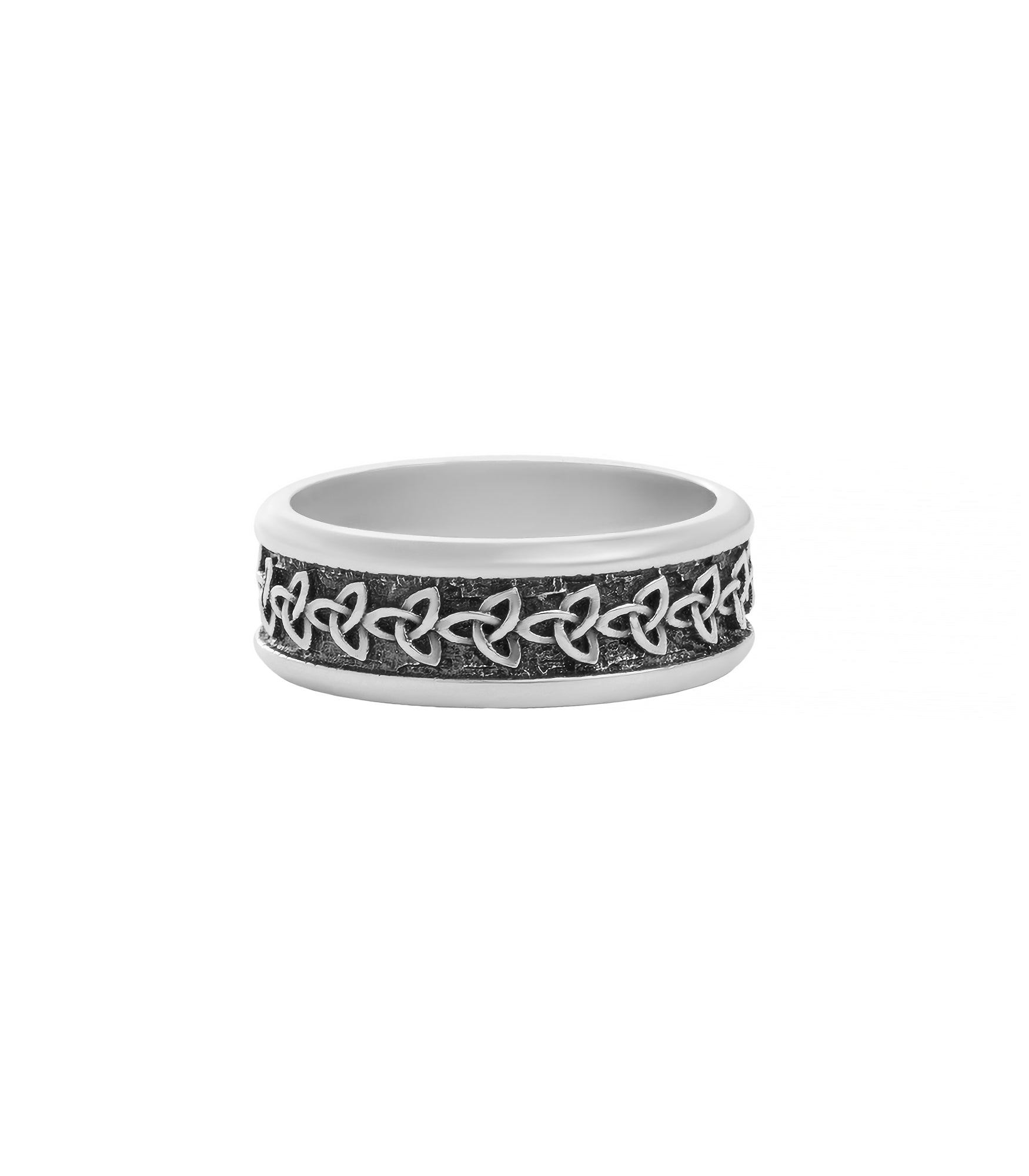 Celtic Knot Ring For Men with Infinite Triquetra Silver