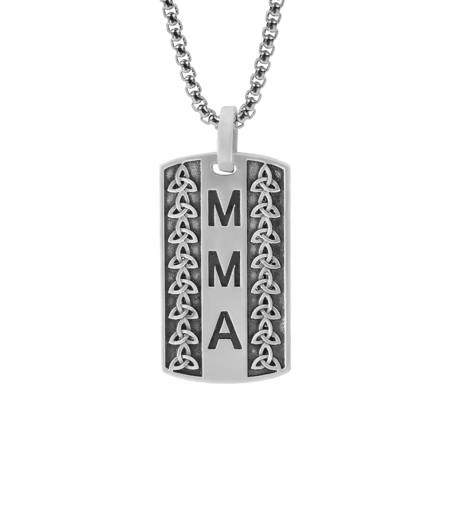 Engraved Triquetra and Initials Silver Celtic Pendant