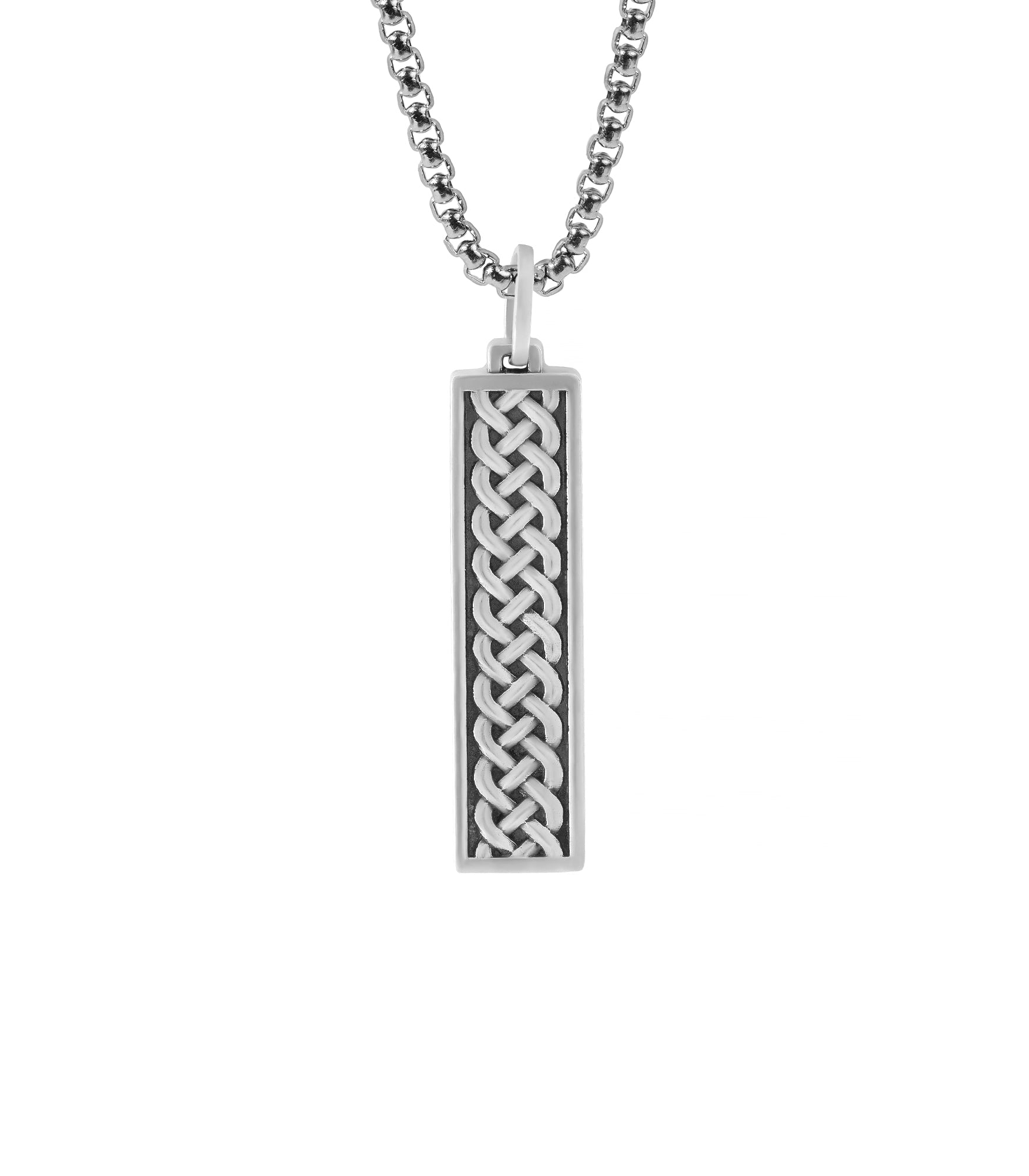 Sterling Silver Celtic Bar Necklace with Infinity Knot