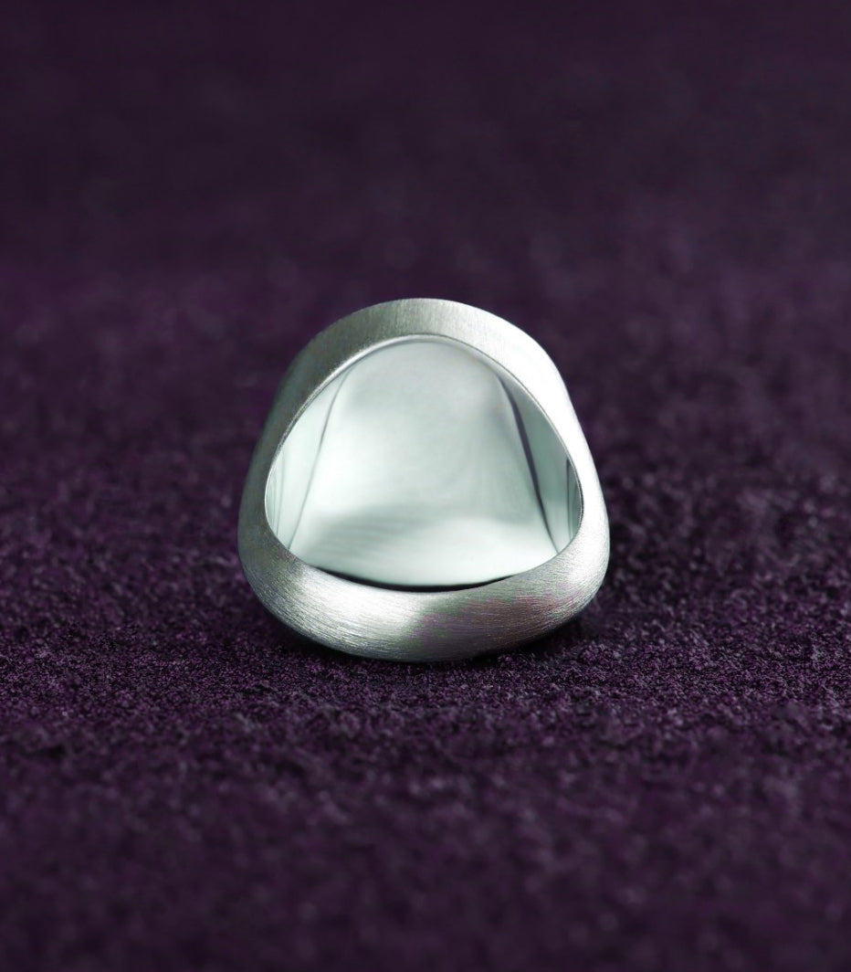 Taijitu Ring Black & White Stones Tai Chi Jewelry Gift