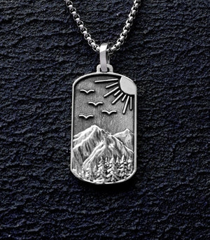 Peaks & Sun Nature Necklace Silver Southwestern Style