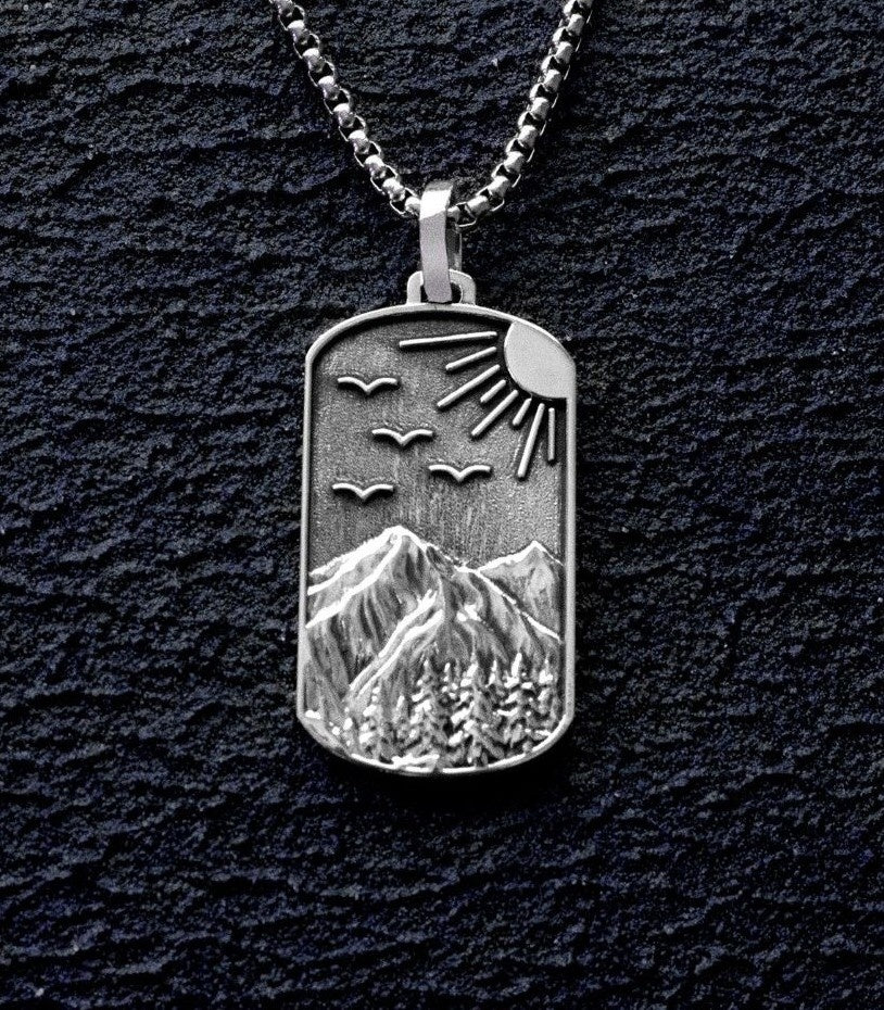 Peaks & Sun Nature Necklace Silver Southwestern Style