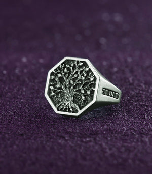 Mens Yggdrasil Ring Celtic Tree Gift for Anniversary