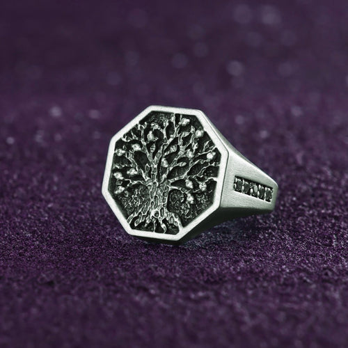 Mens Yggdrasil Ring Celtic Tree Gift for Anniversary