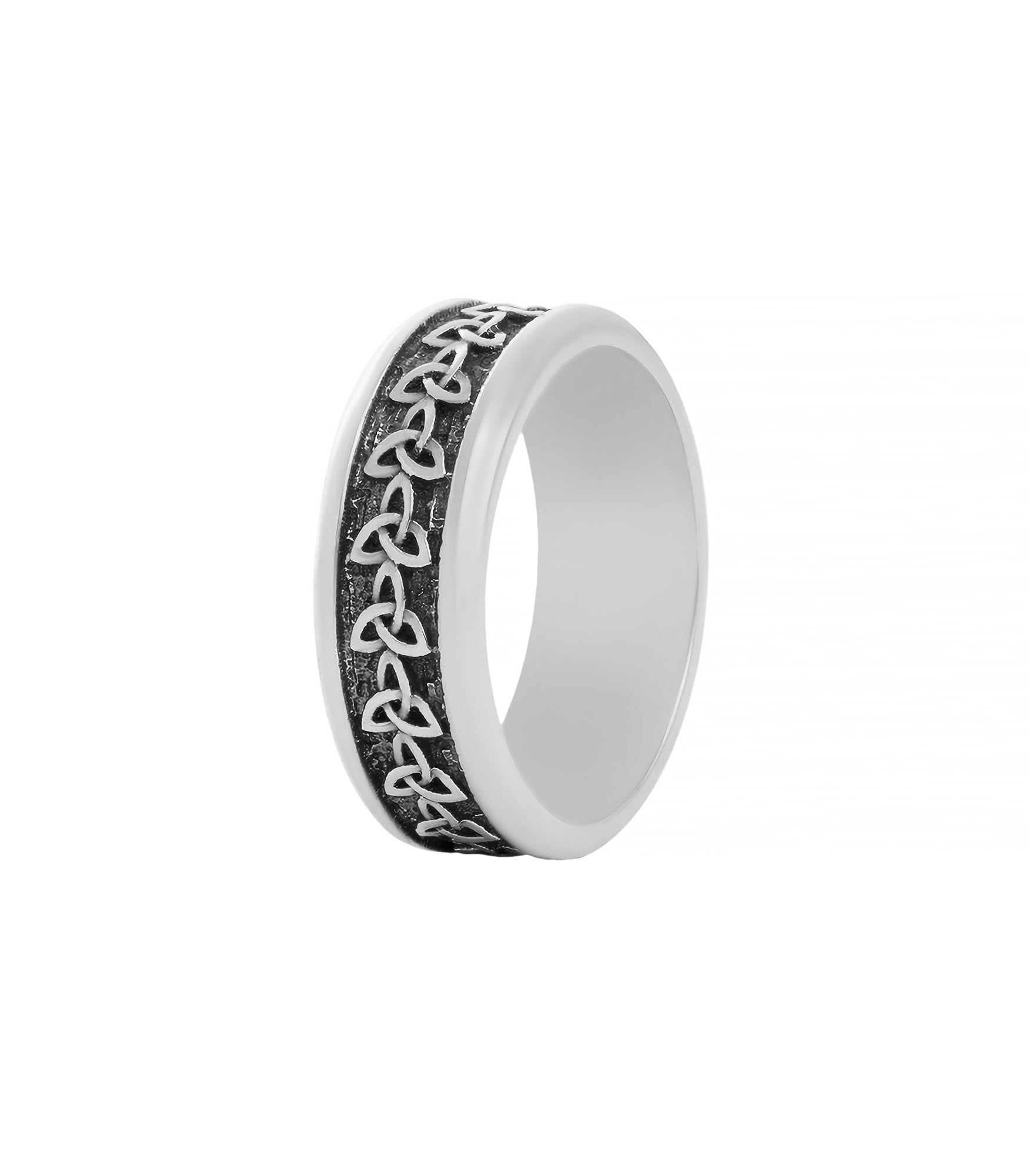Celtic Knot Ring For Men with Infinite Triquetra Silver
