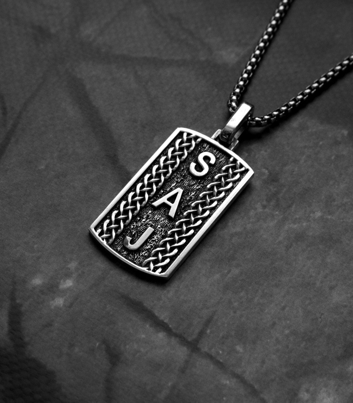 Personalized Initials Necklace with Celtic Knots Silver