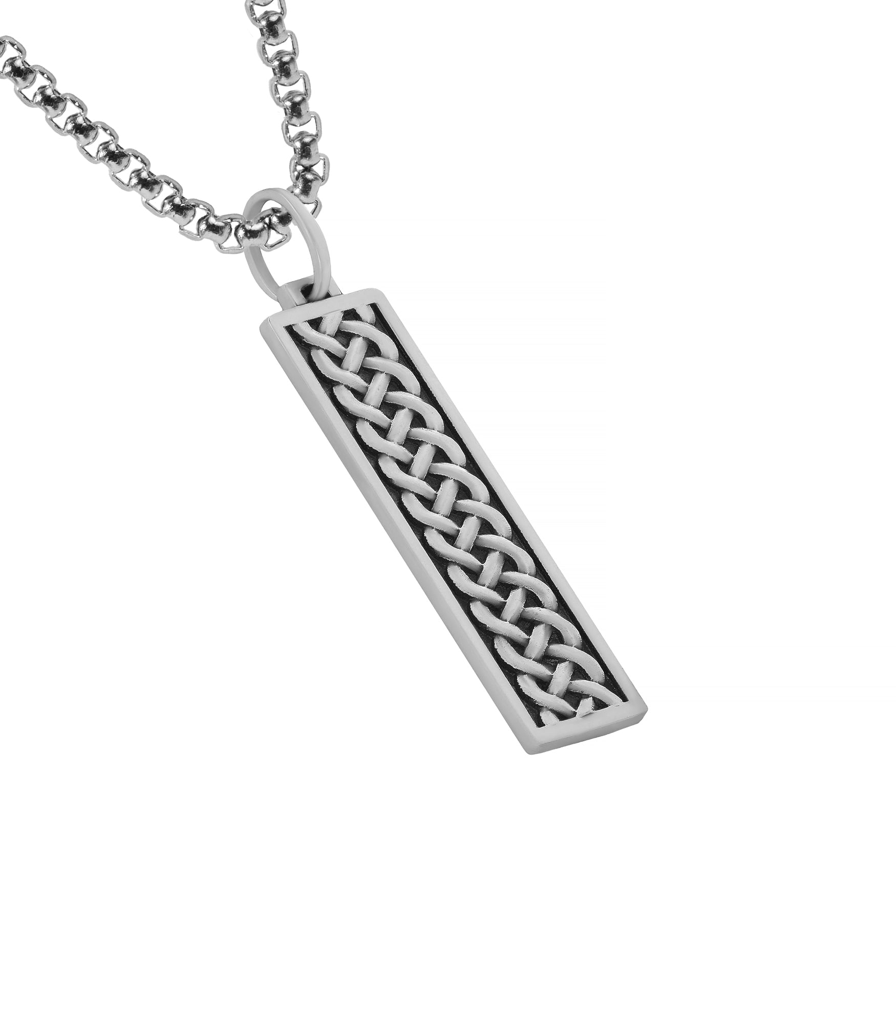 Sterling Silver Celtic Bar Necklace with Infinity Knot