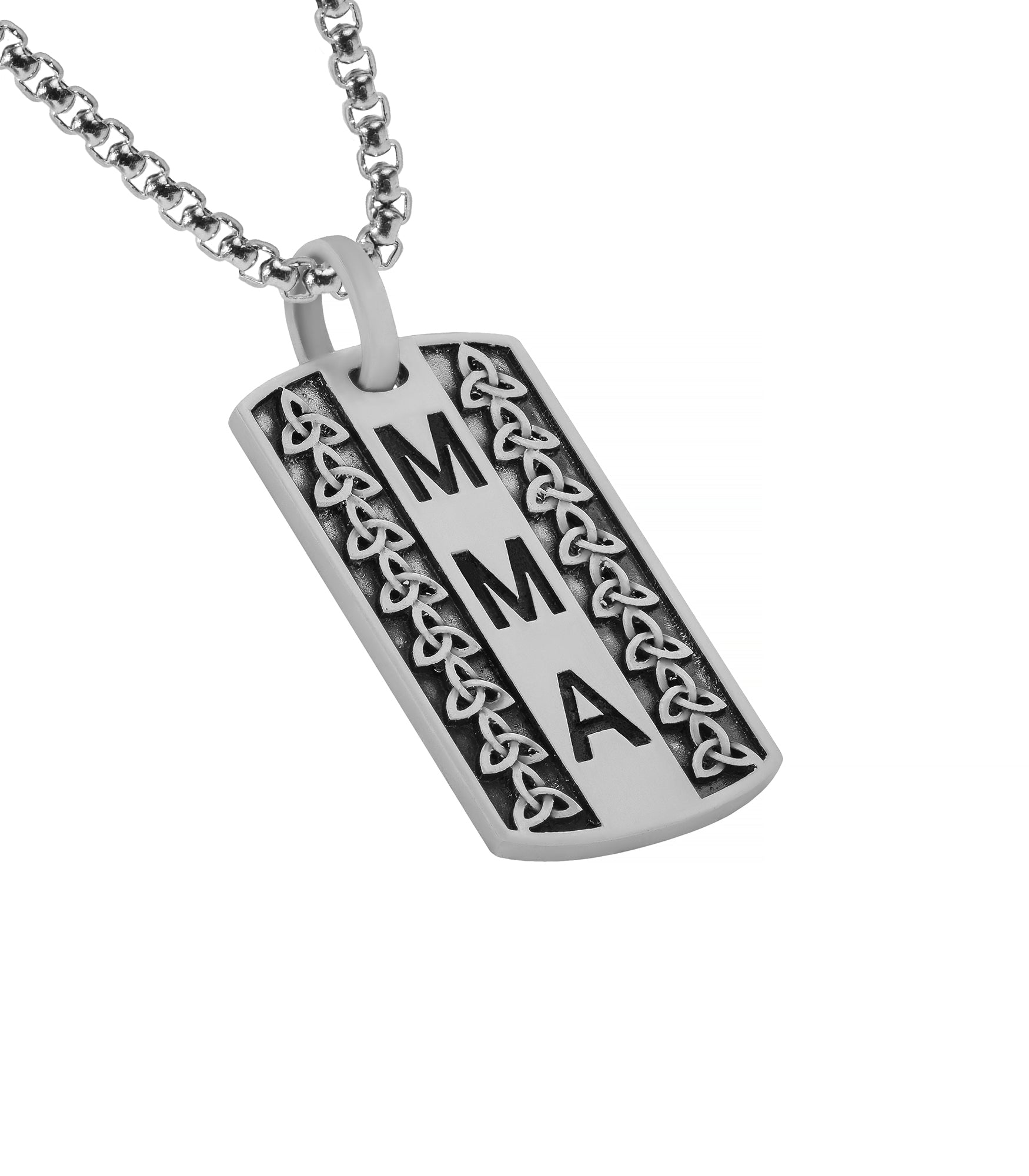 Engraved Triquetra and Initials Silver Celtic Pendant