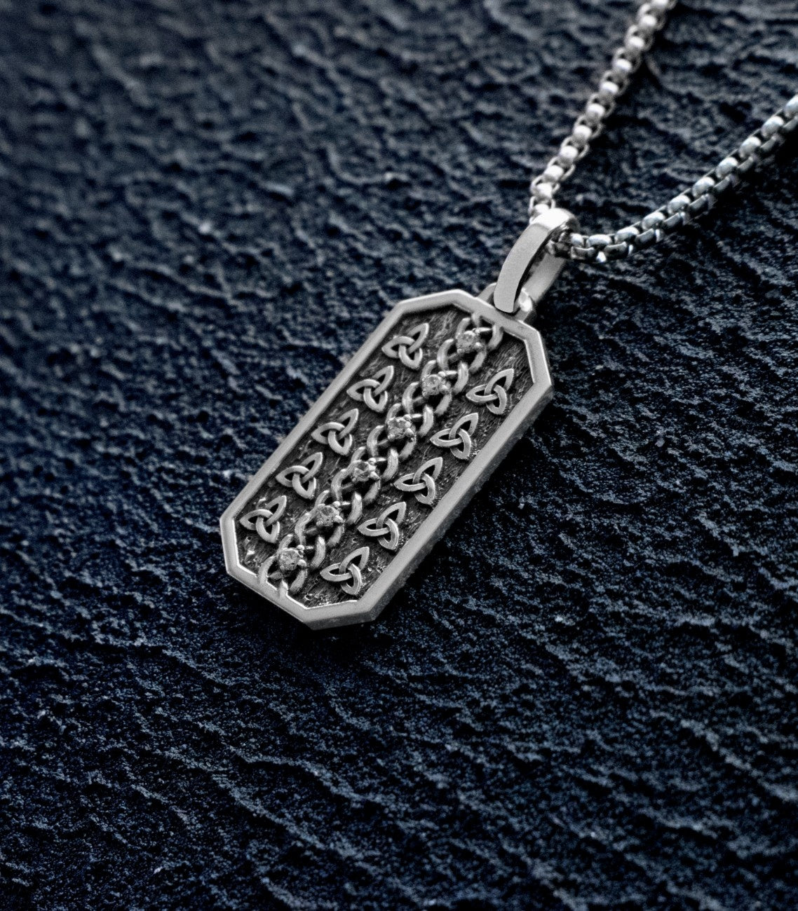 Irish knot & Trinity Silver Celtic Necklace for Men