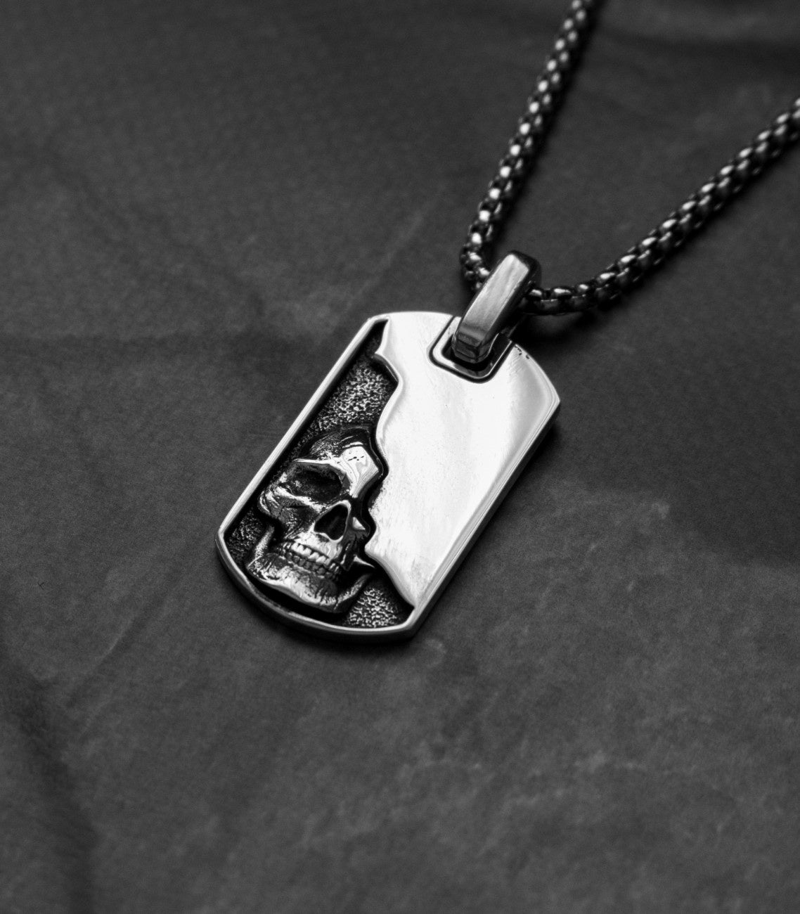 Cranium Necklace Pendant for Men Memento Mori Gift