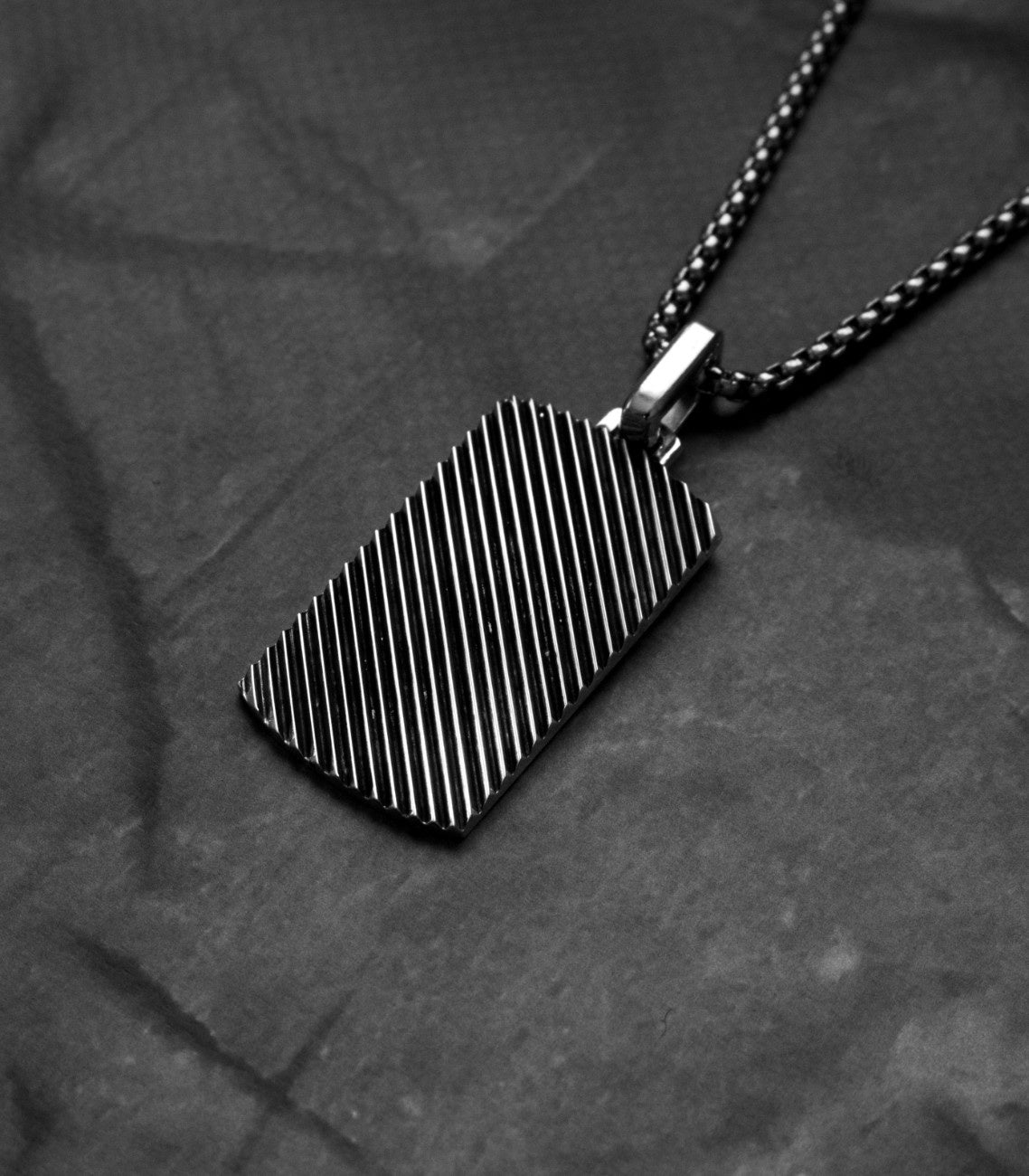 Elegant Minimalist Necklace Engraved Oxidized Design
