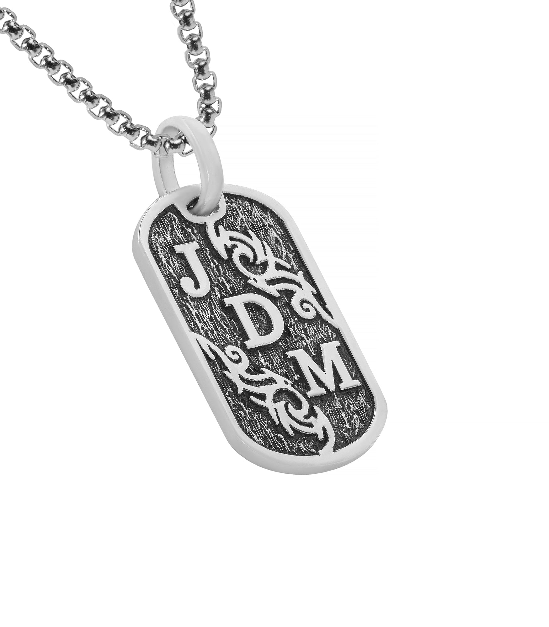Mens Custom Pendant with Three Initials Viking inspired