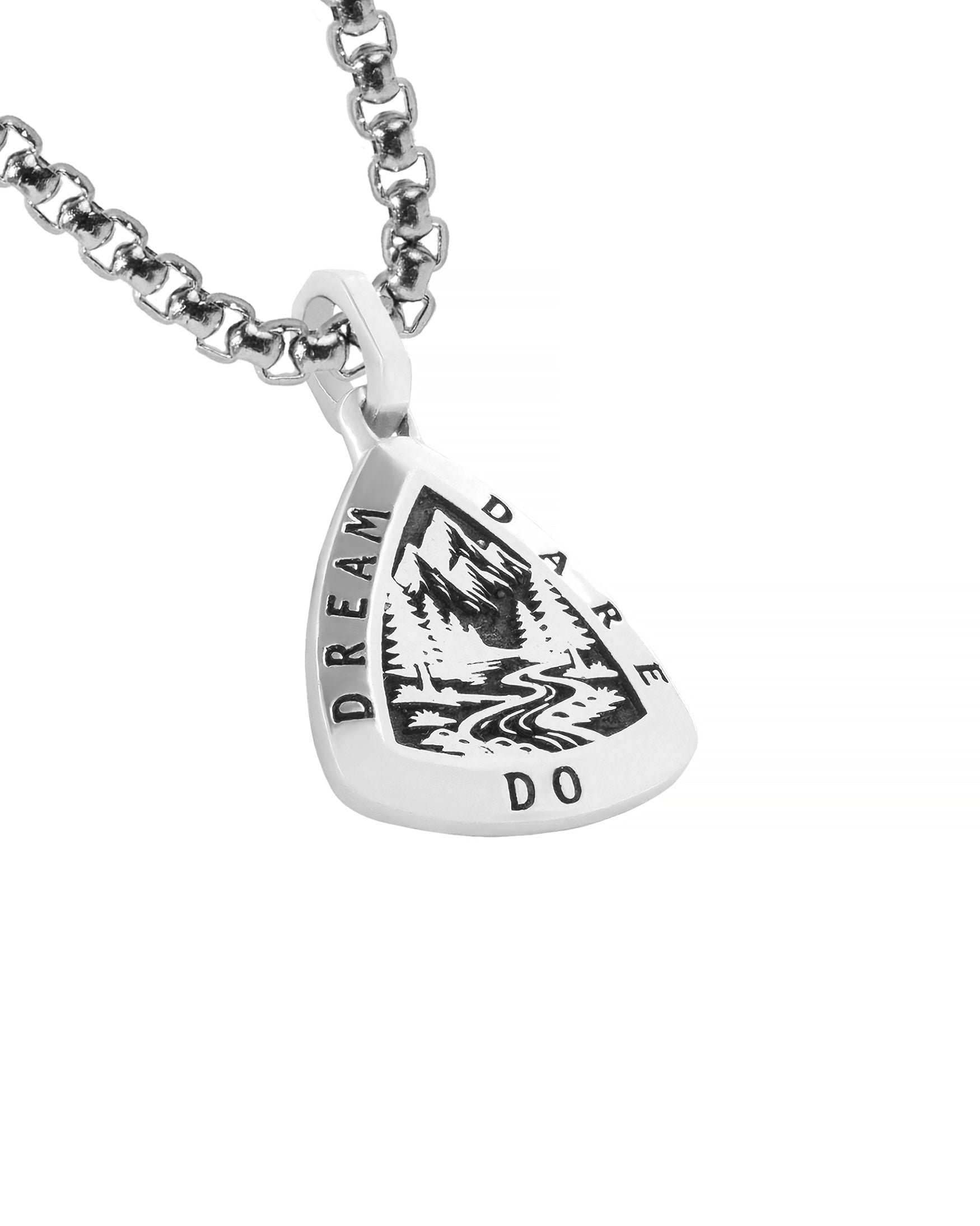 Mountains & Forest Motivational Necklace Dream Dare Do