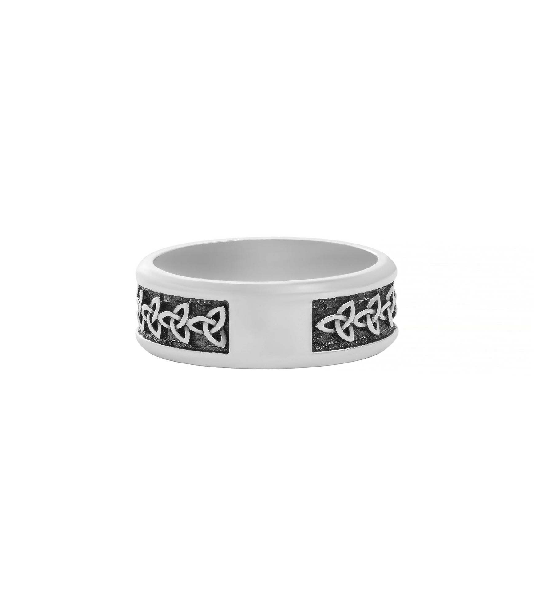 Celtic Knot Ring For Men with Infinite Triquetra Silver