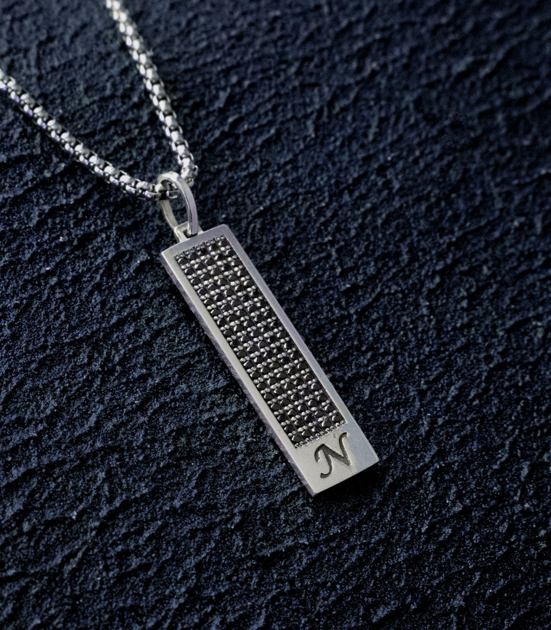 Black Stone Ingot Necklace Personalized Gift for Men