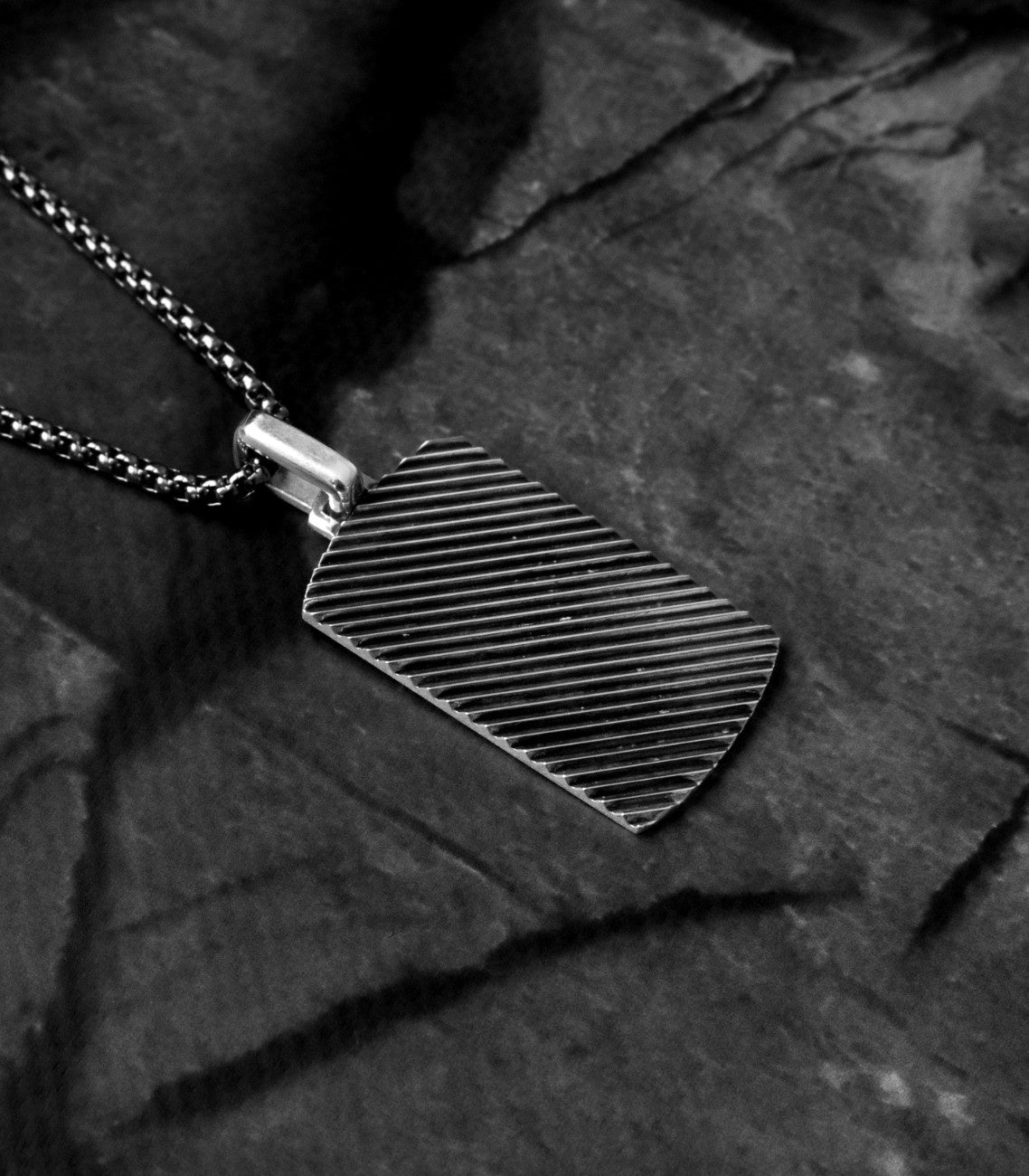 Elegant Minimalist Necklace Engraved Oxidized Design