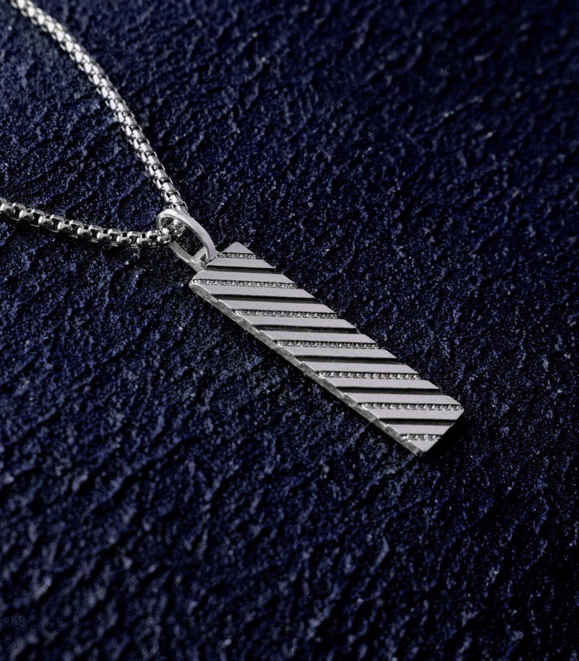 Mens Multi Gemstone Bar Necklace Silver Minimalist