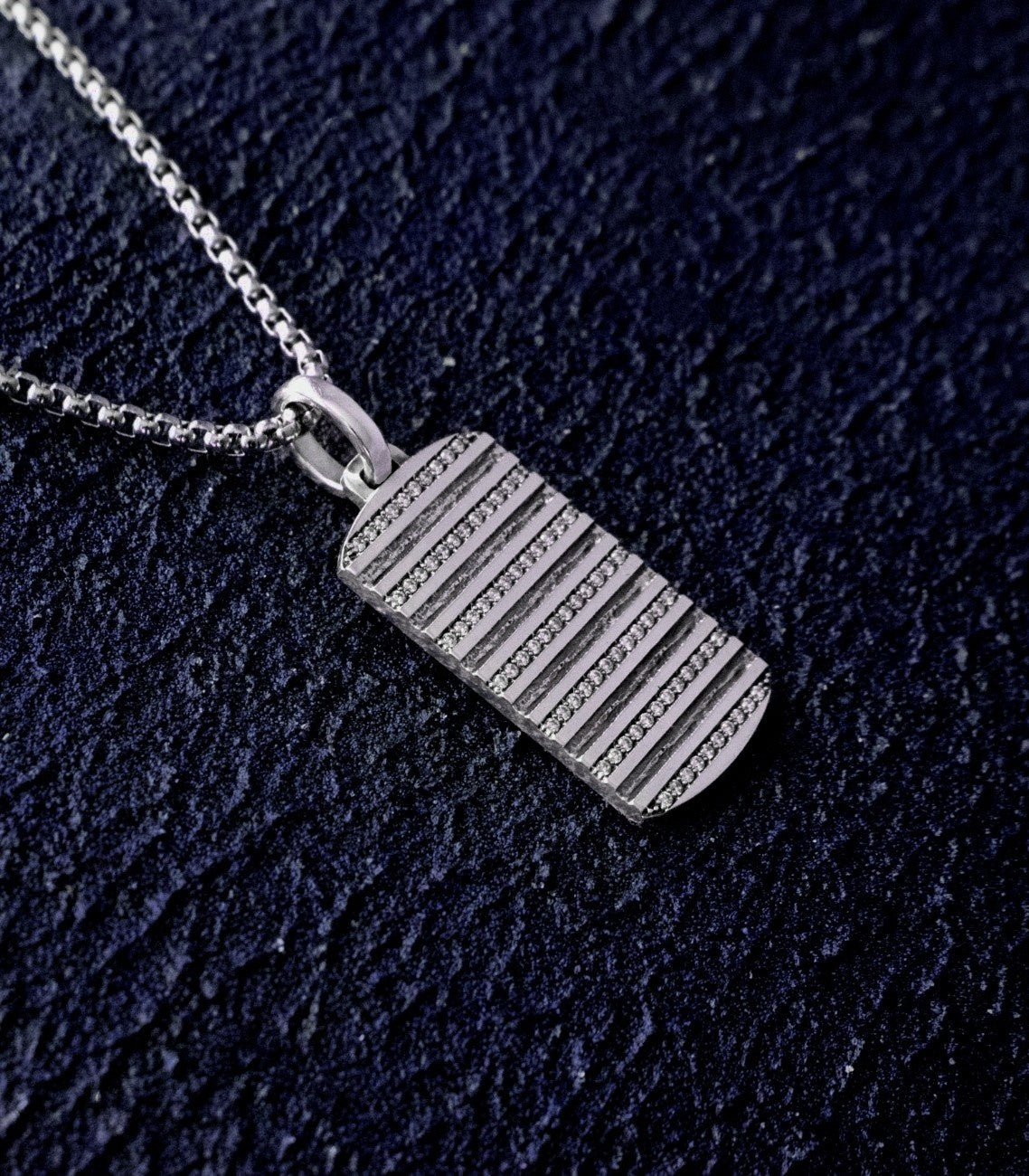 Alchemy Silver Tag Pendant Earth Element Gift for Him