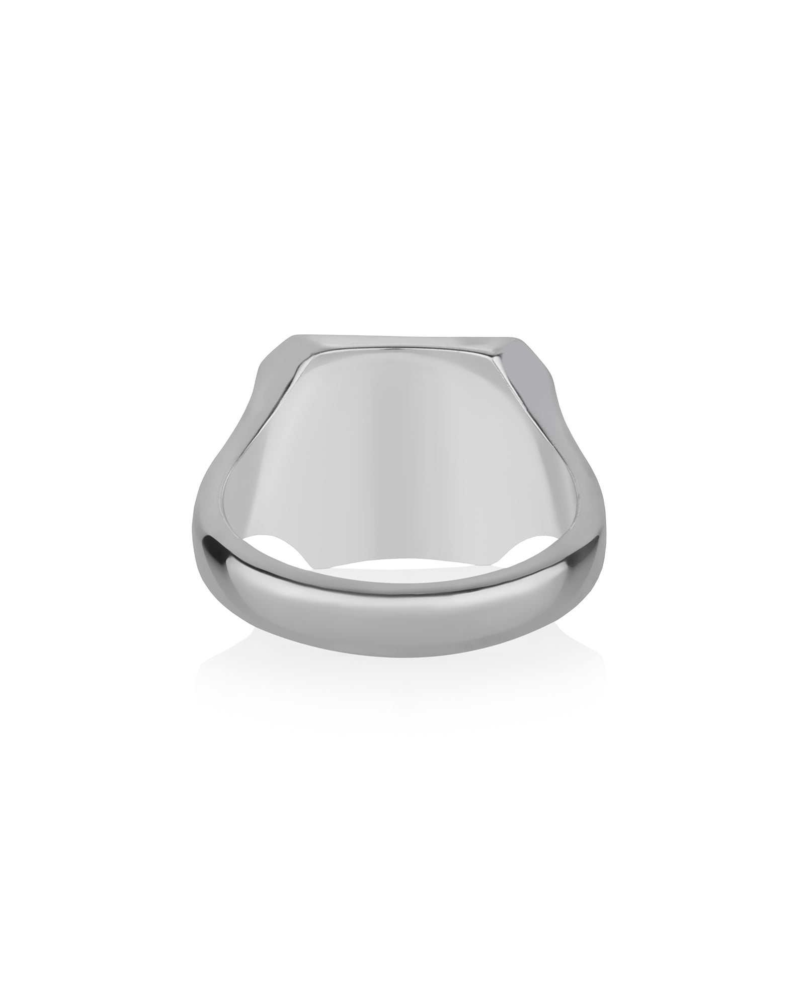 Mountain Range Signet Ring Octagon Shape Silver