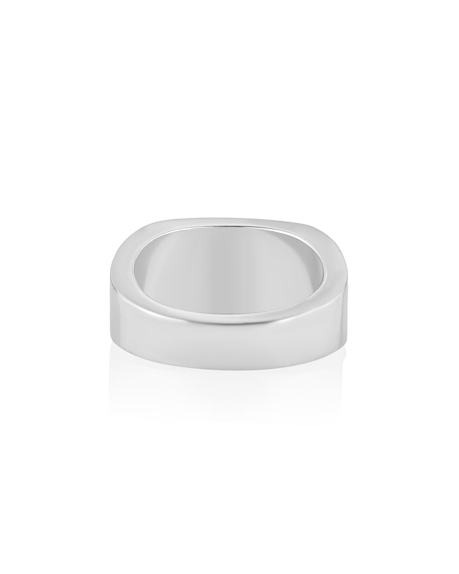 Art Deco Silver Signet Ring Channeled Industrial Texture