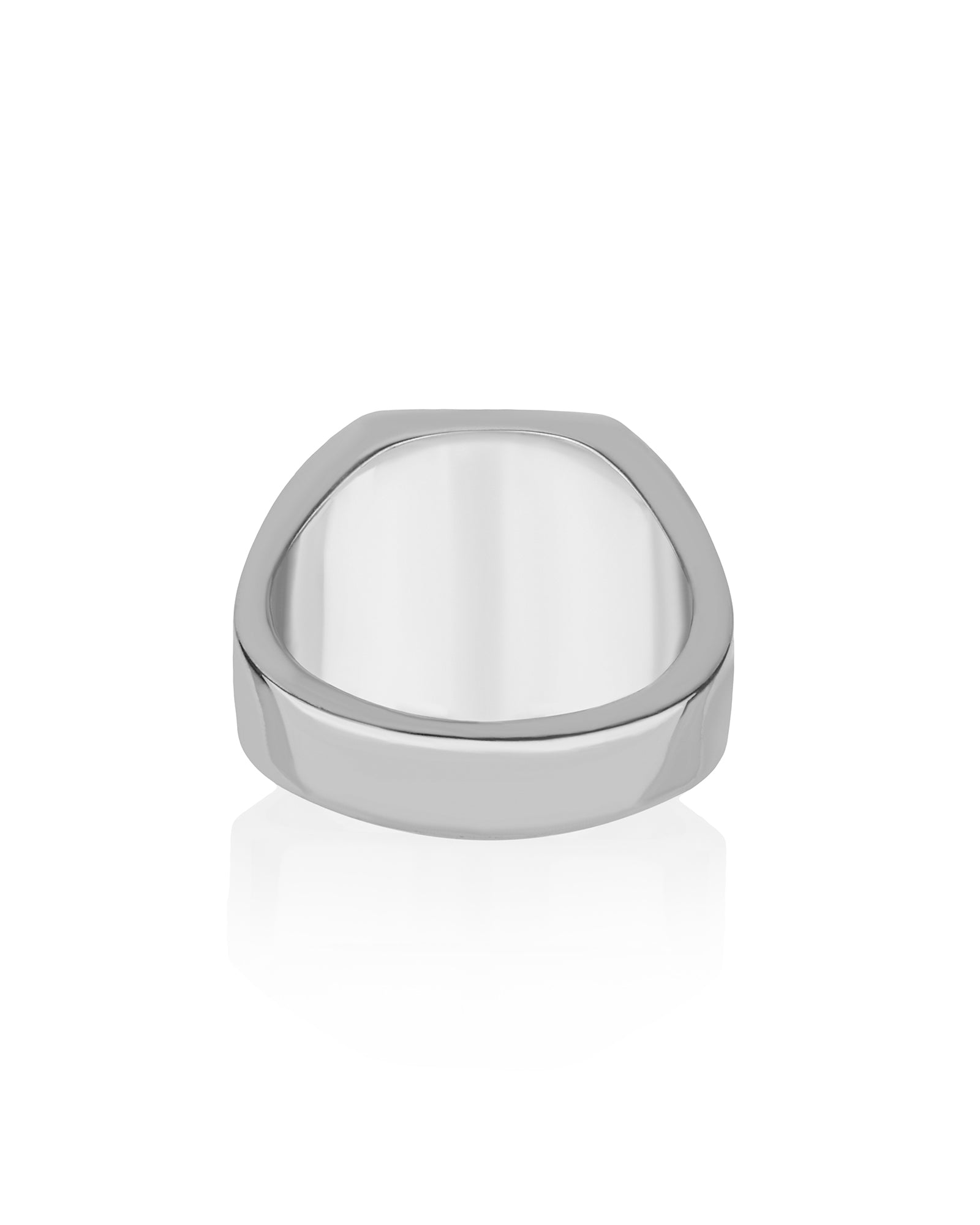 Red Cross Ring Minimalist Silver Signet with Garnets CZ