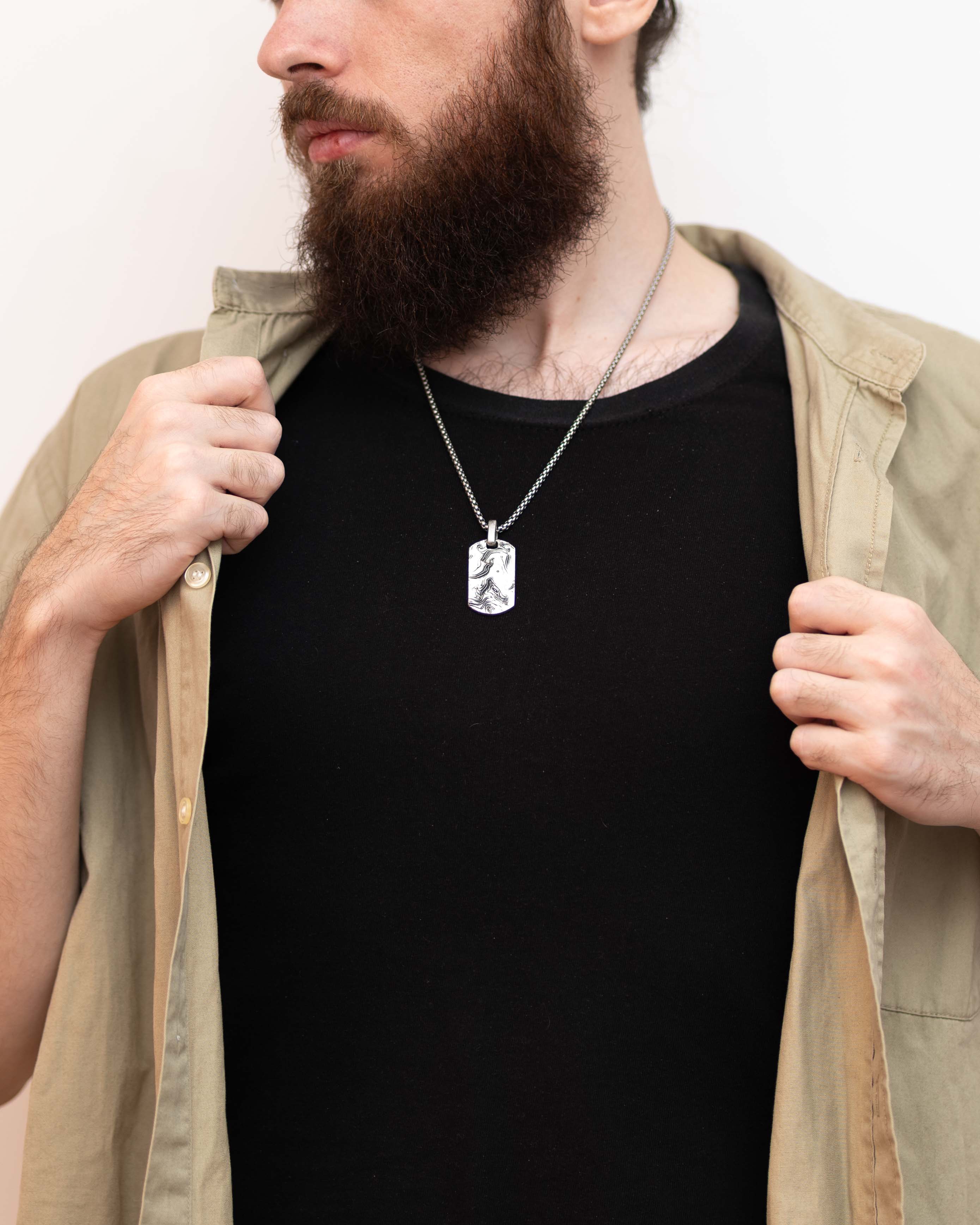 Unique Modern Designer Pendant for Men in Silver 925