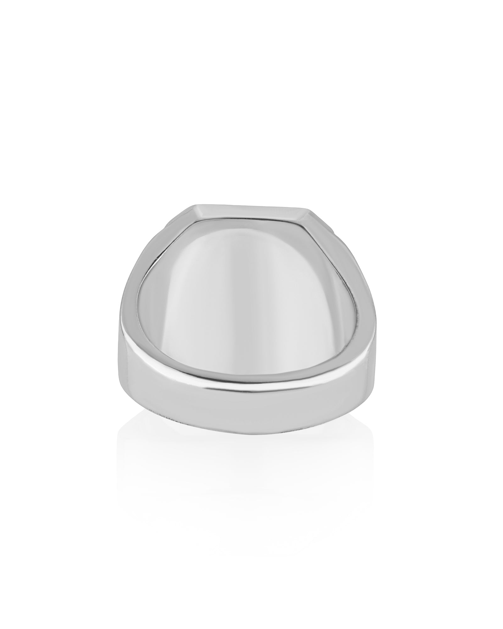 Guiding Star Signet Ring Oxidized Top and Sapphires CZ