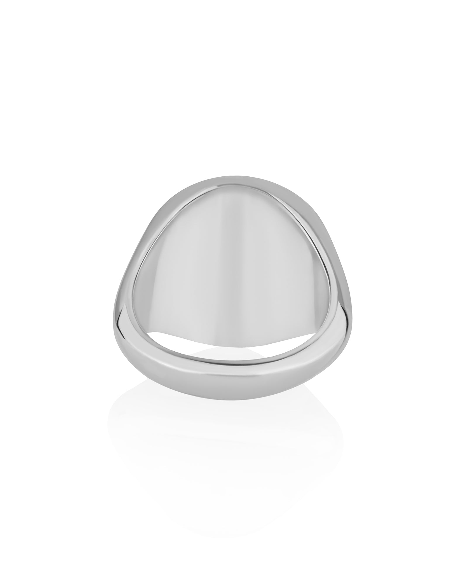 Mountain Eagle Ring Men's Silver Signet Round Shape