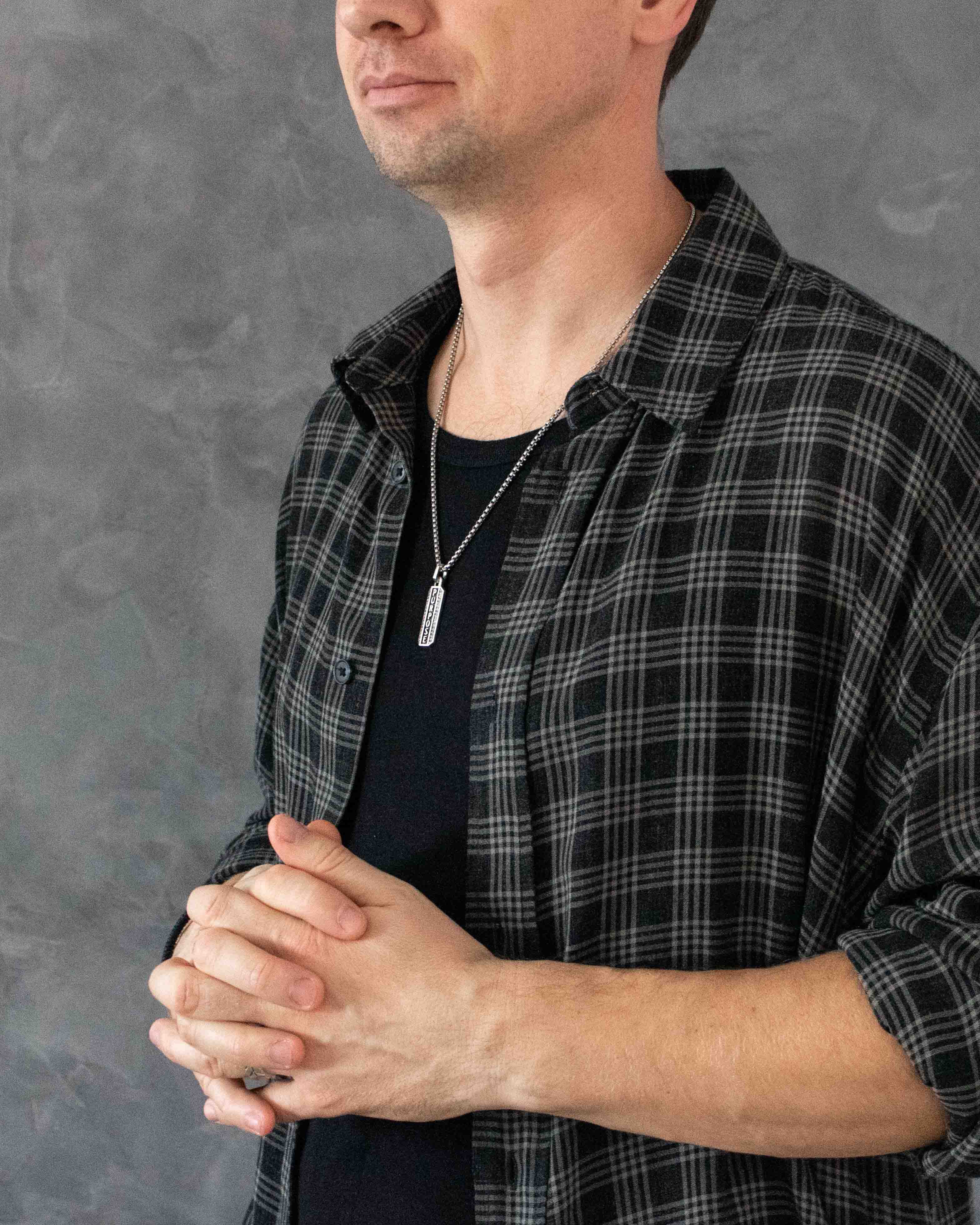 PURPOSE Silver Necklace Motivational Message & Diamonds