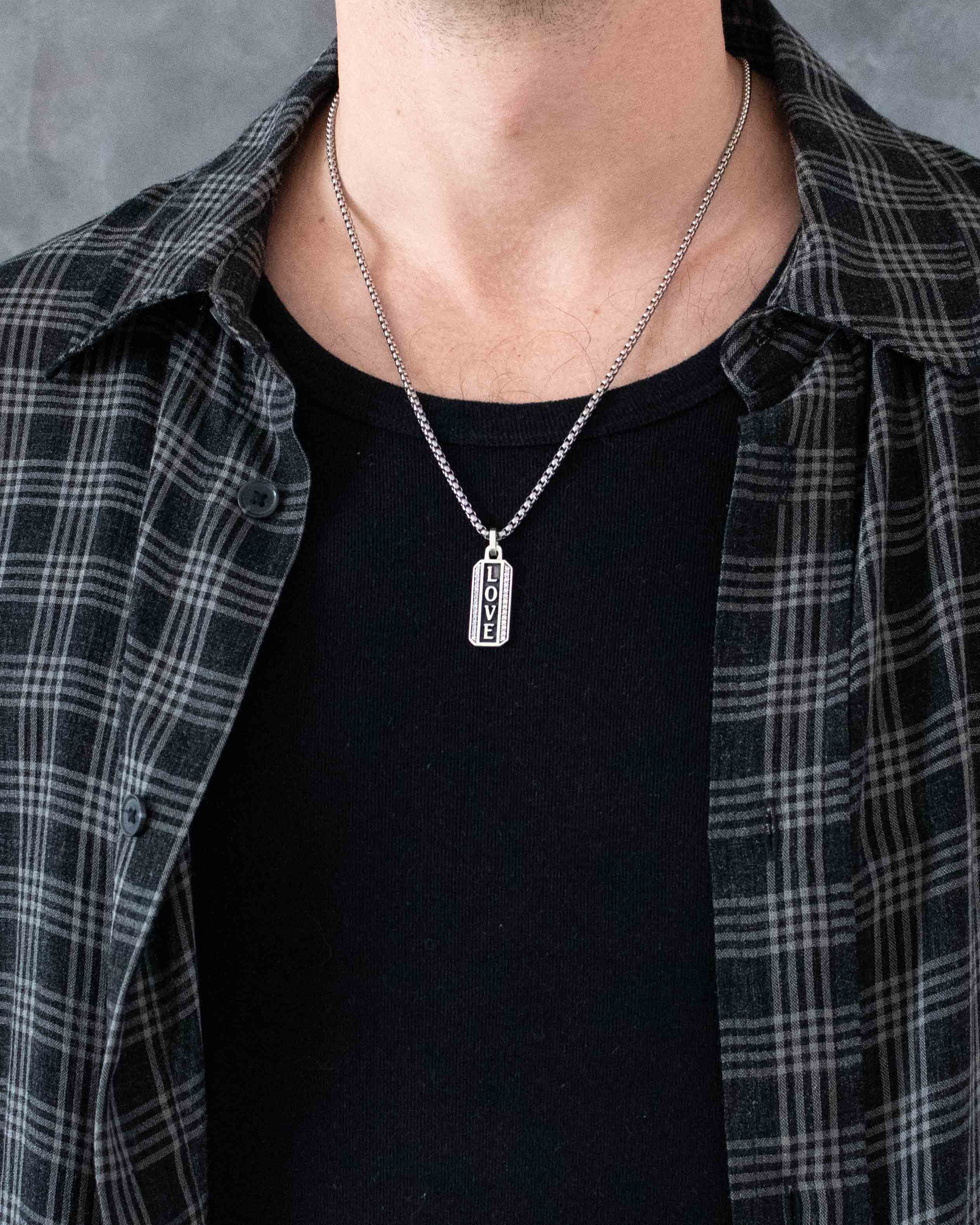 LOVE Promise Necklace with Diamonds CZ Sterling Silver