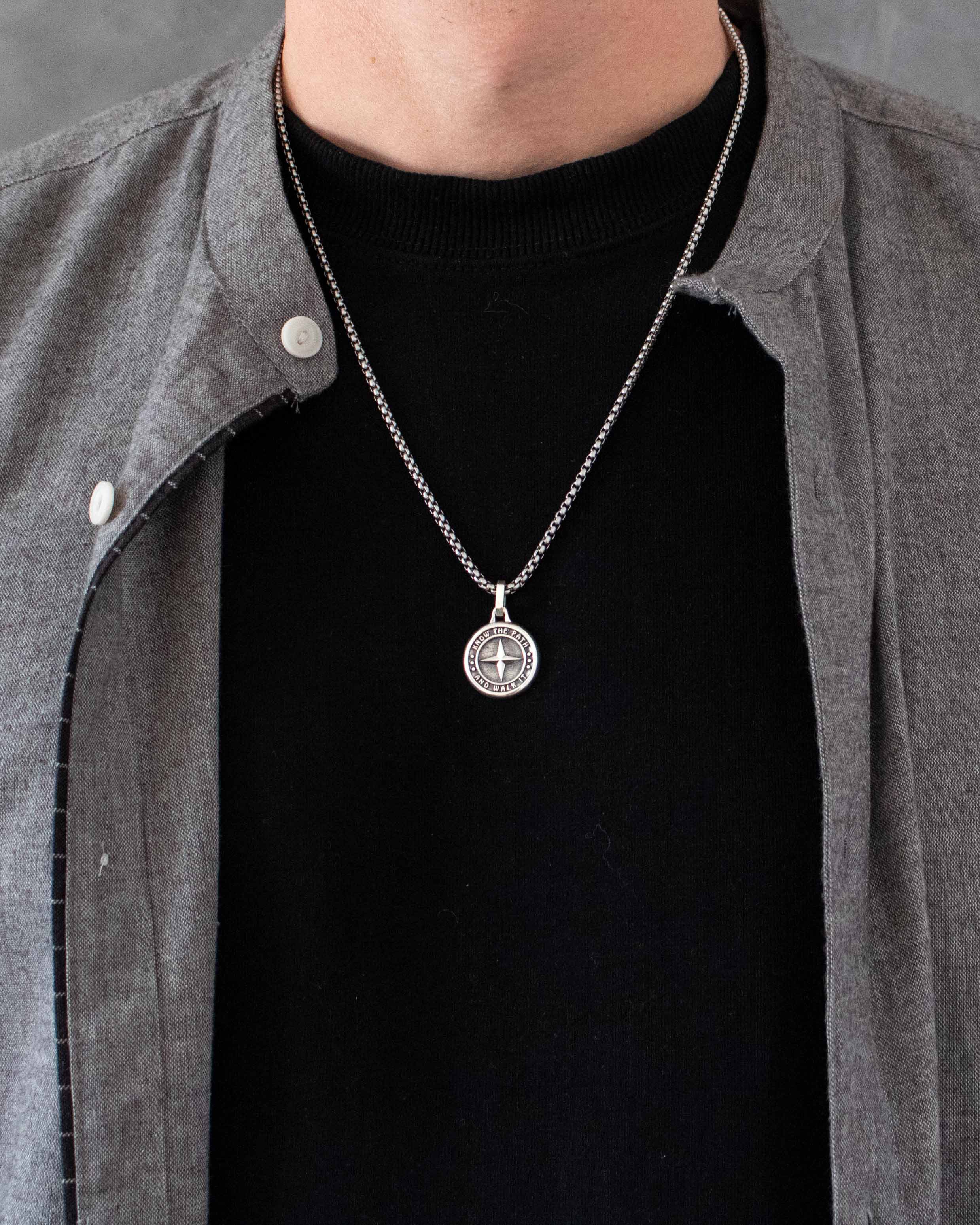 Guiding Star Motivational Disc Necklace with Message