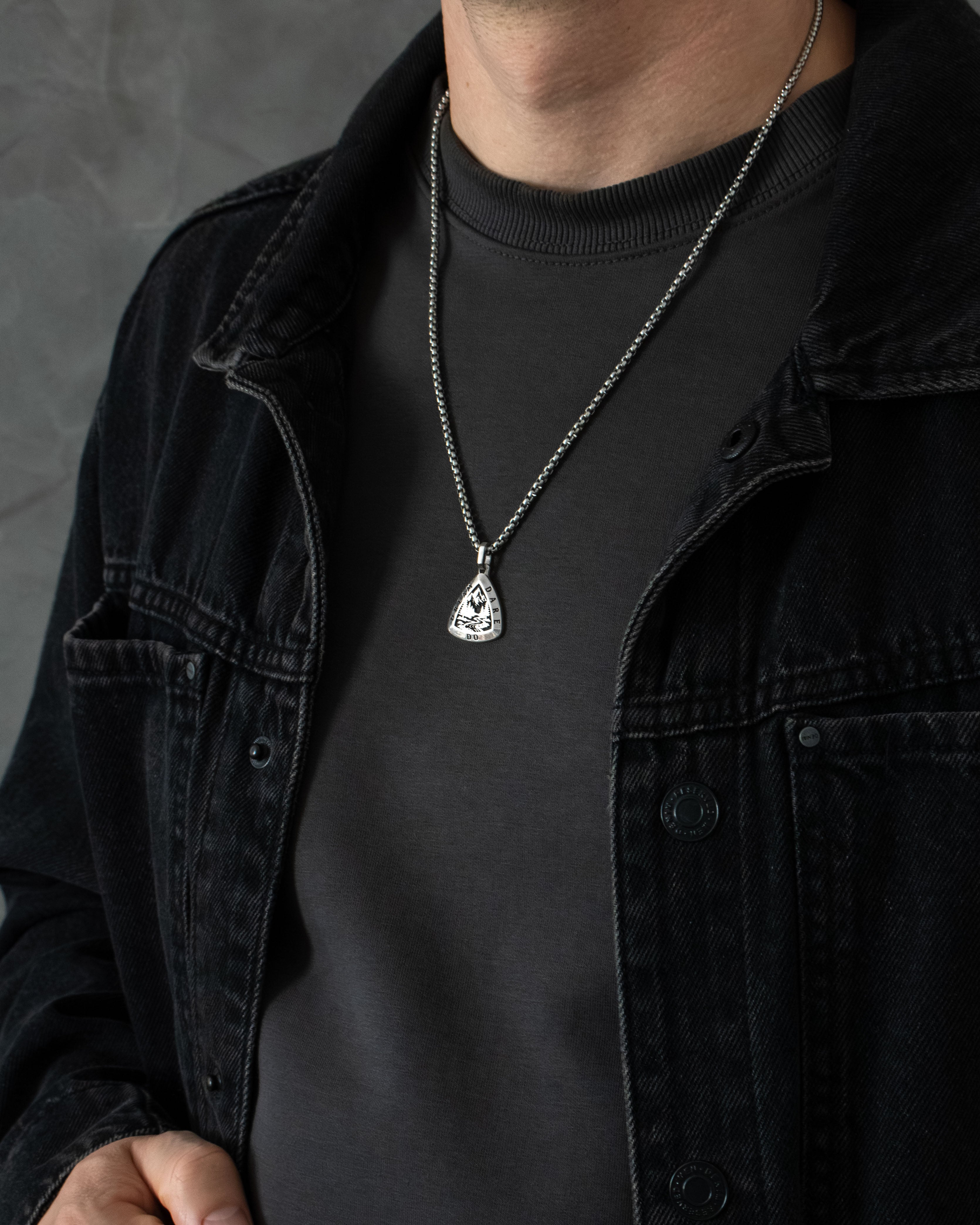 Mountains & Forest Motivational Necklace Dream Dare Do