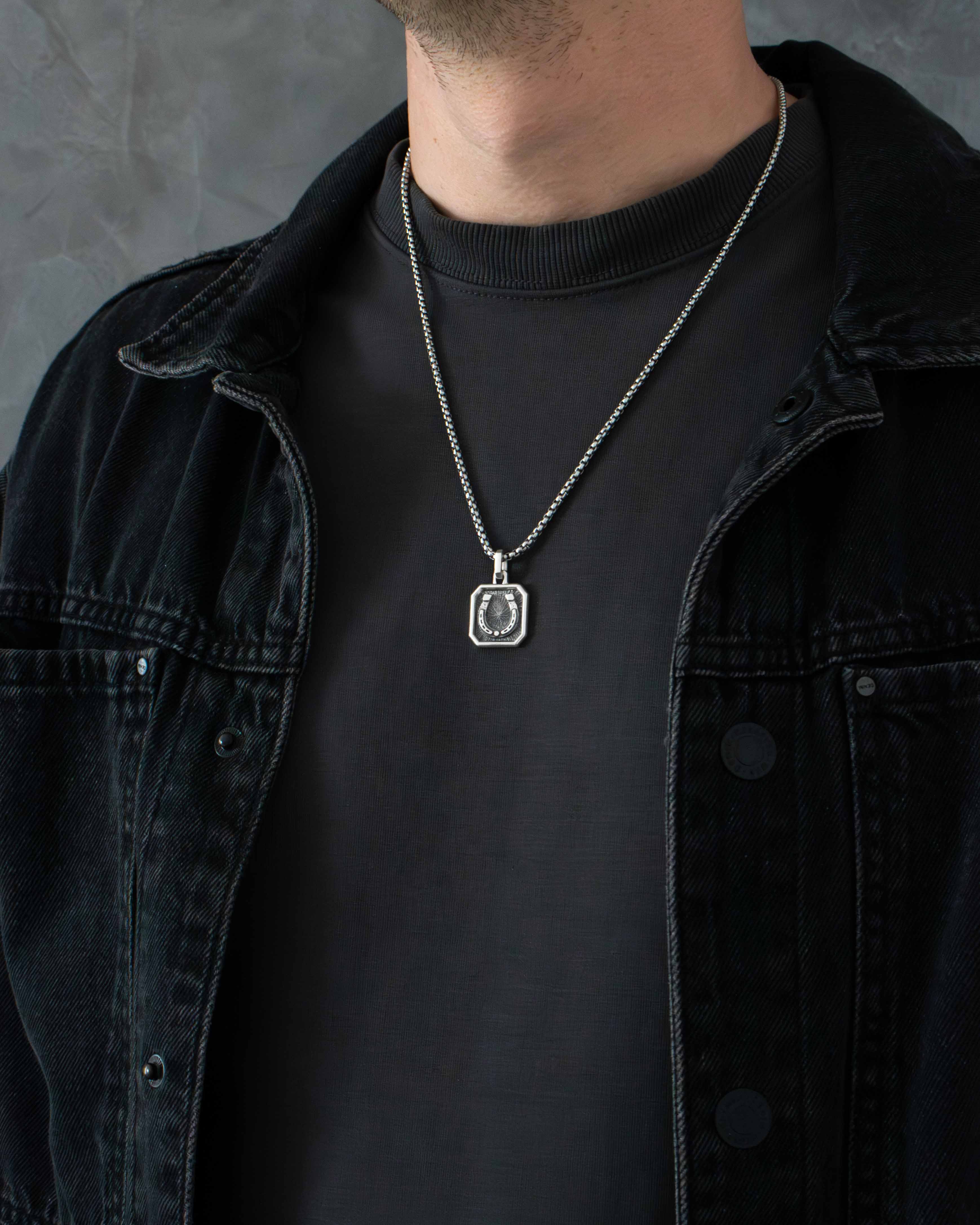 Horseshoe Pendant Silver Amulet for Luck & Prosperity