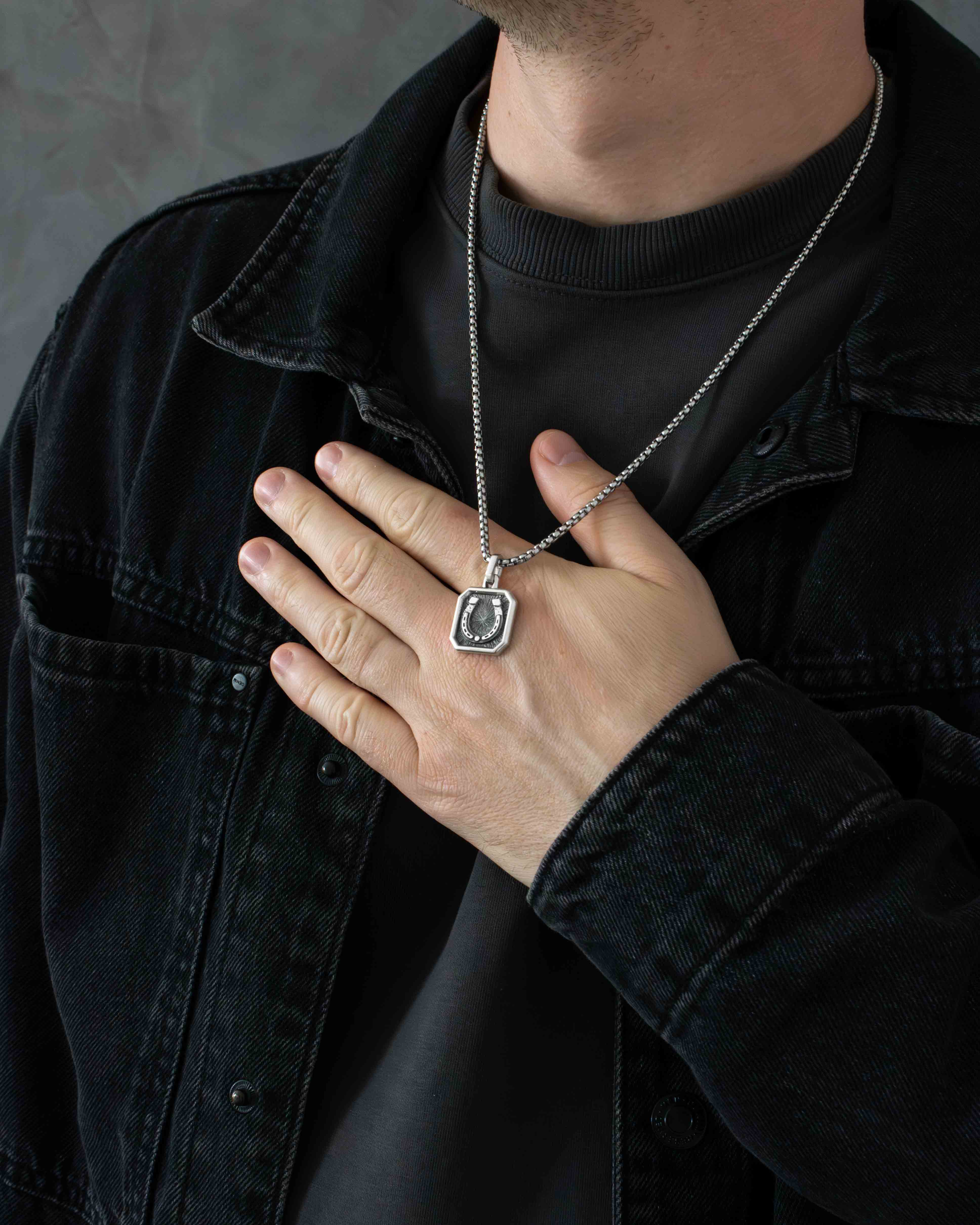 Horseshoe Pendant Silver Amulet for Luck & Prosperity