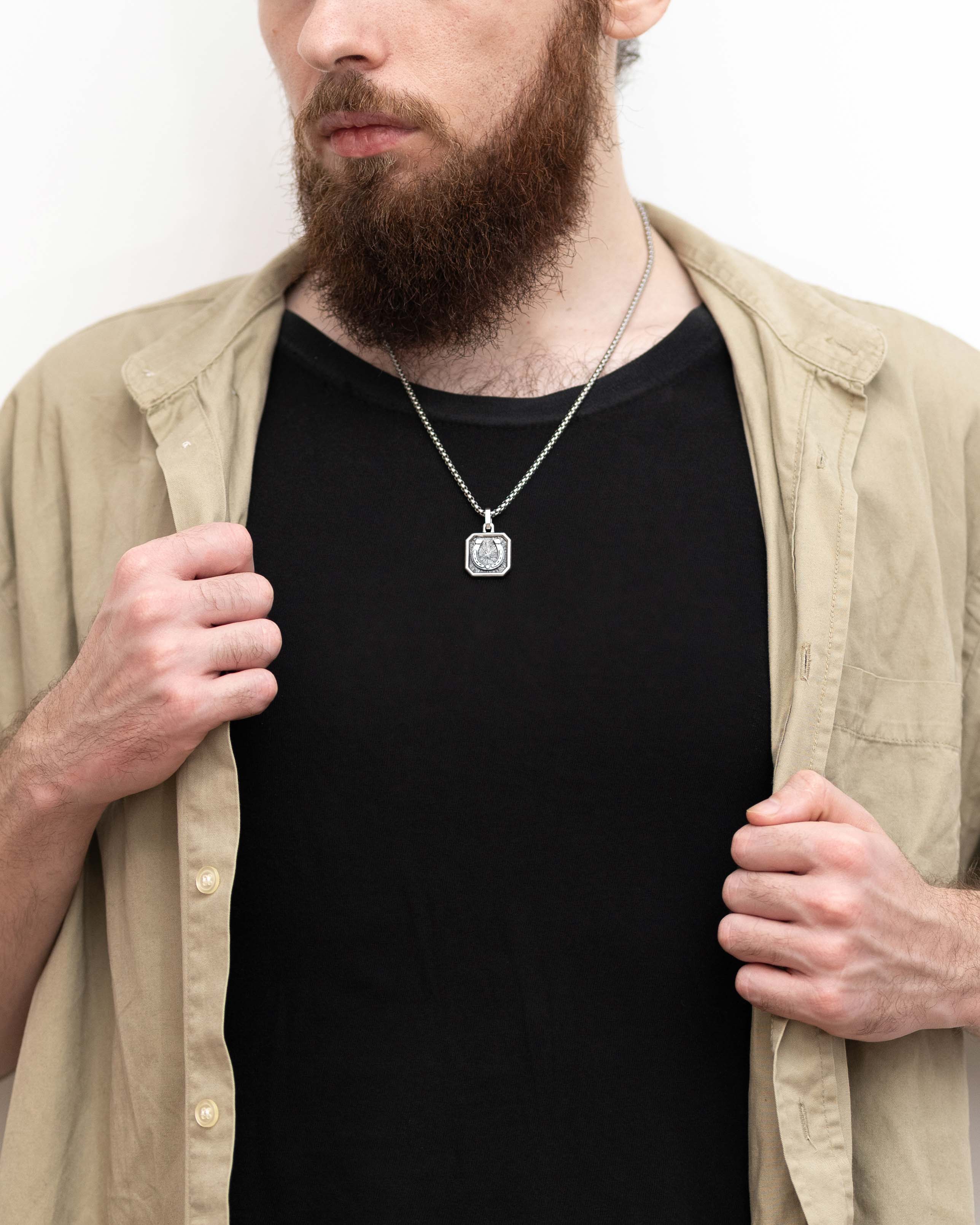 Horseshoe Pendant Silver Amulet for Luck & Prosperity