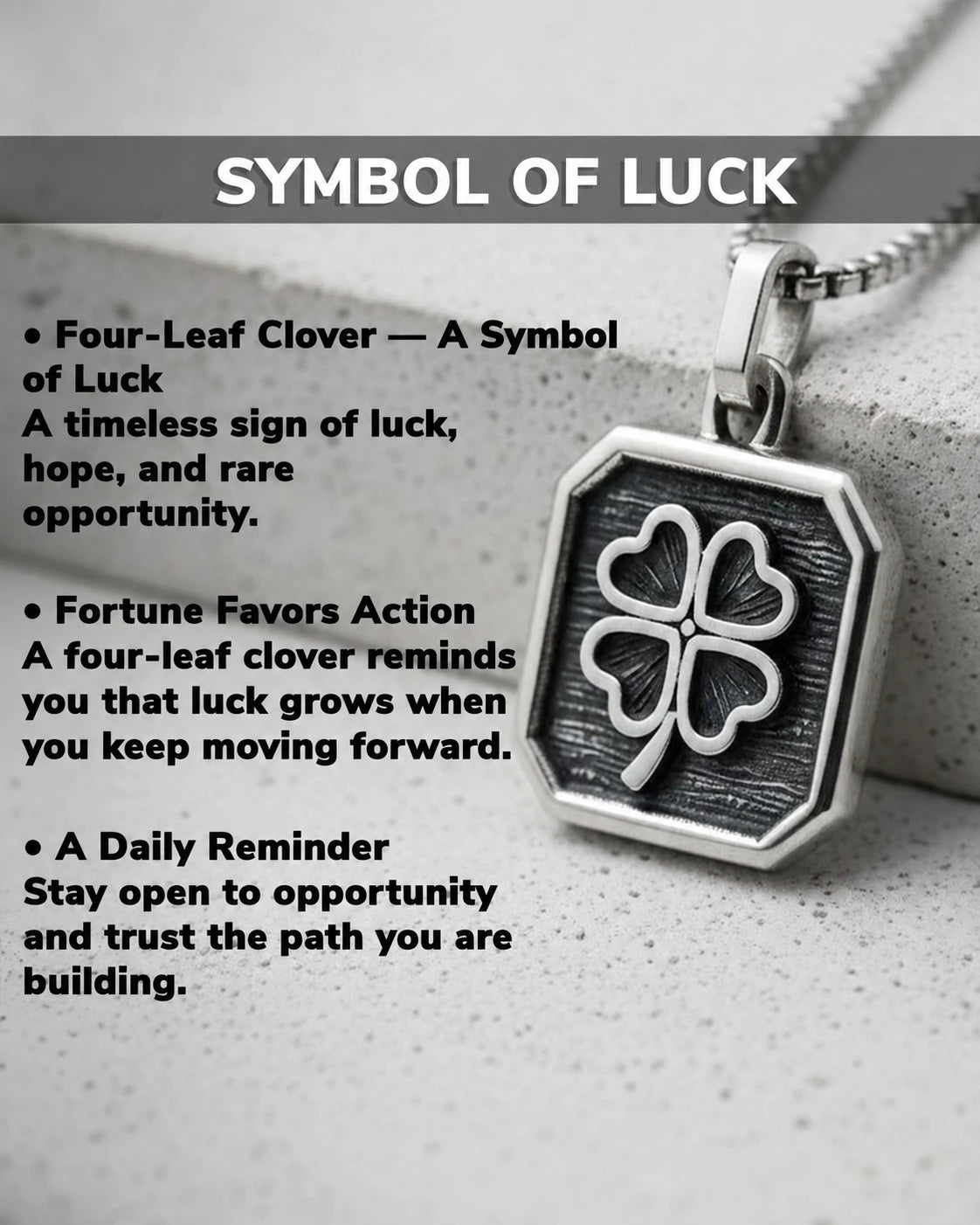 Outlined Clover Pendant Necklace Sterling Silver