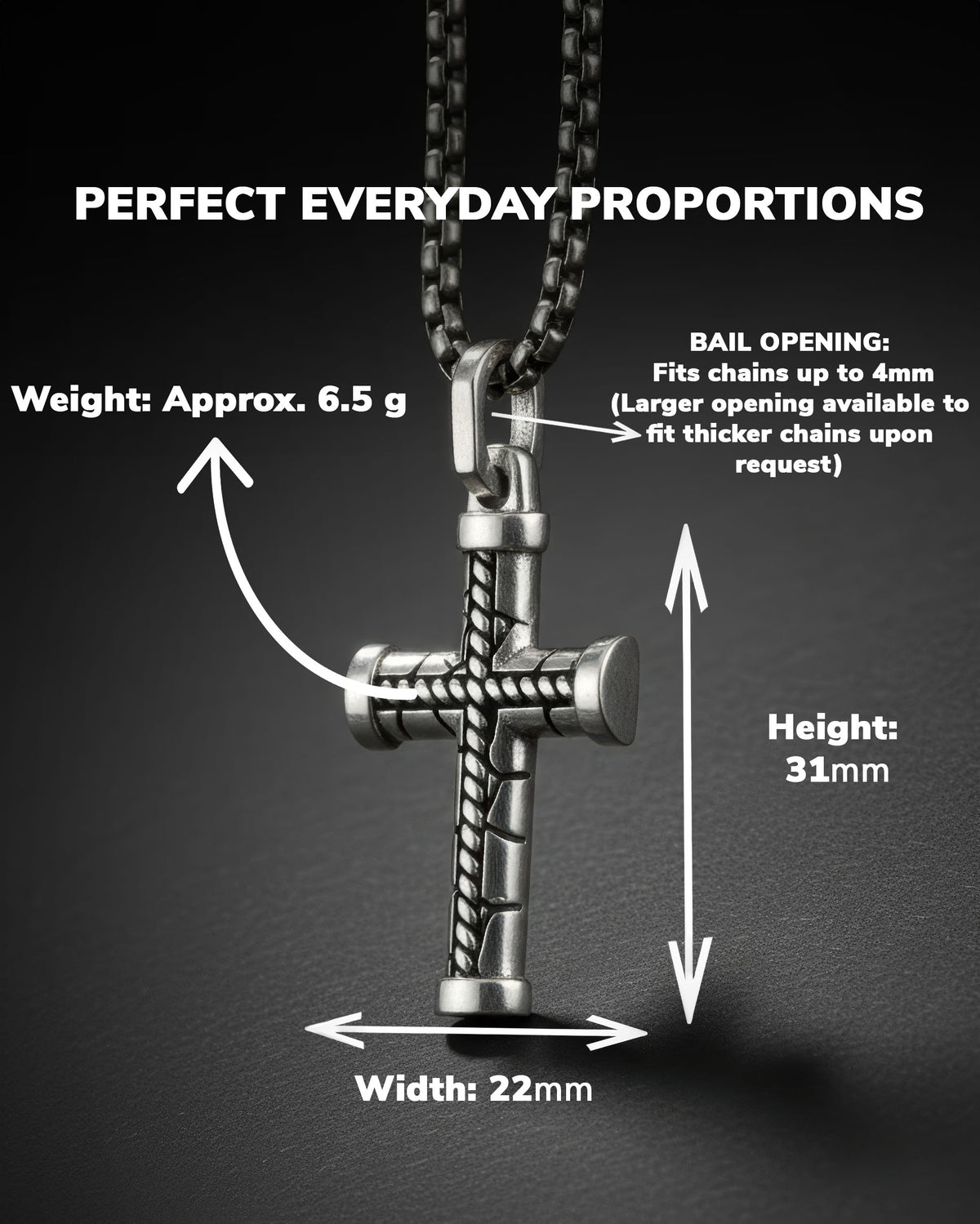Brutal Braided Cross Pendant Bound Rope Design Silver