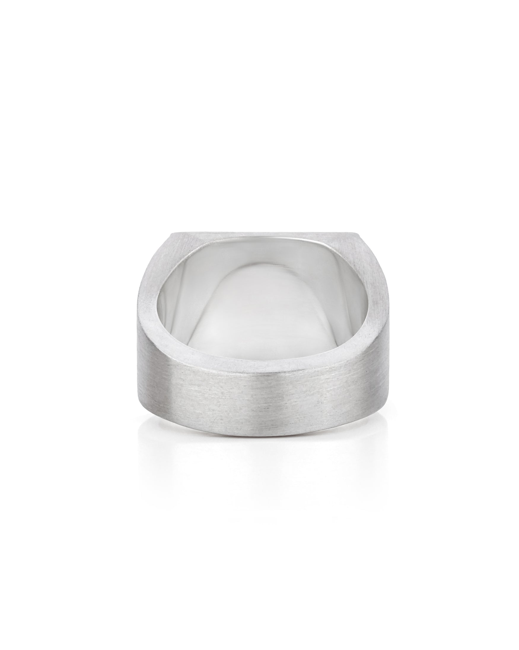 Black Signet Ring Multi Gemstone Soft Square Shape