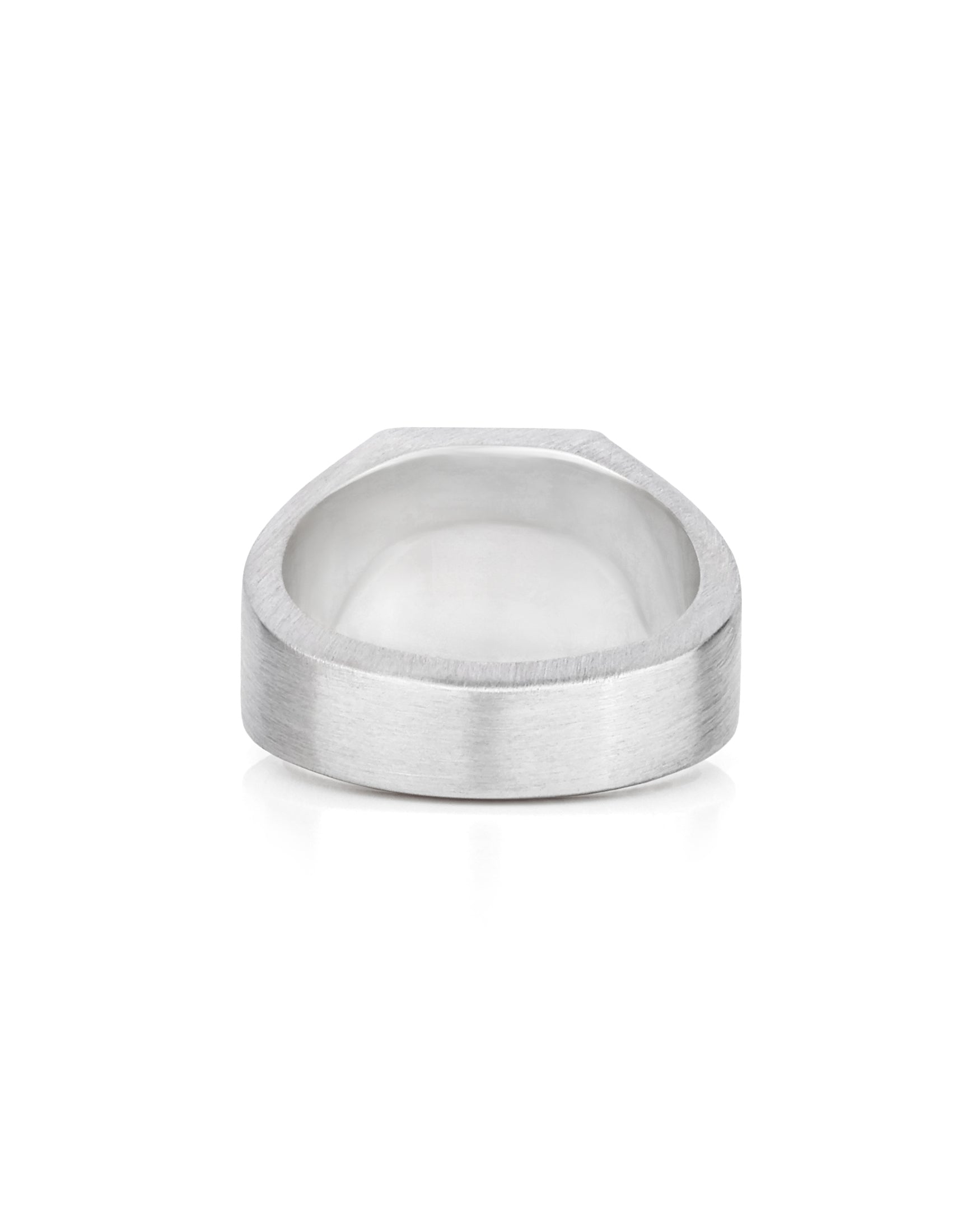 Square Silver Signet Ring Blue Sapphire CZ Multi Stone