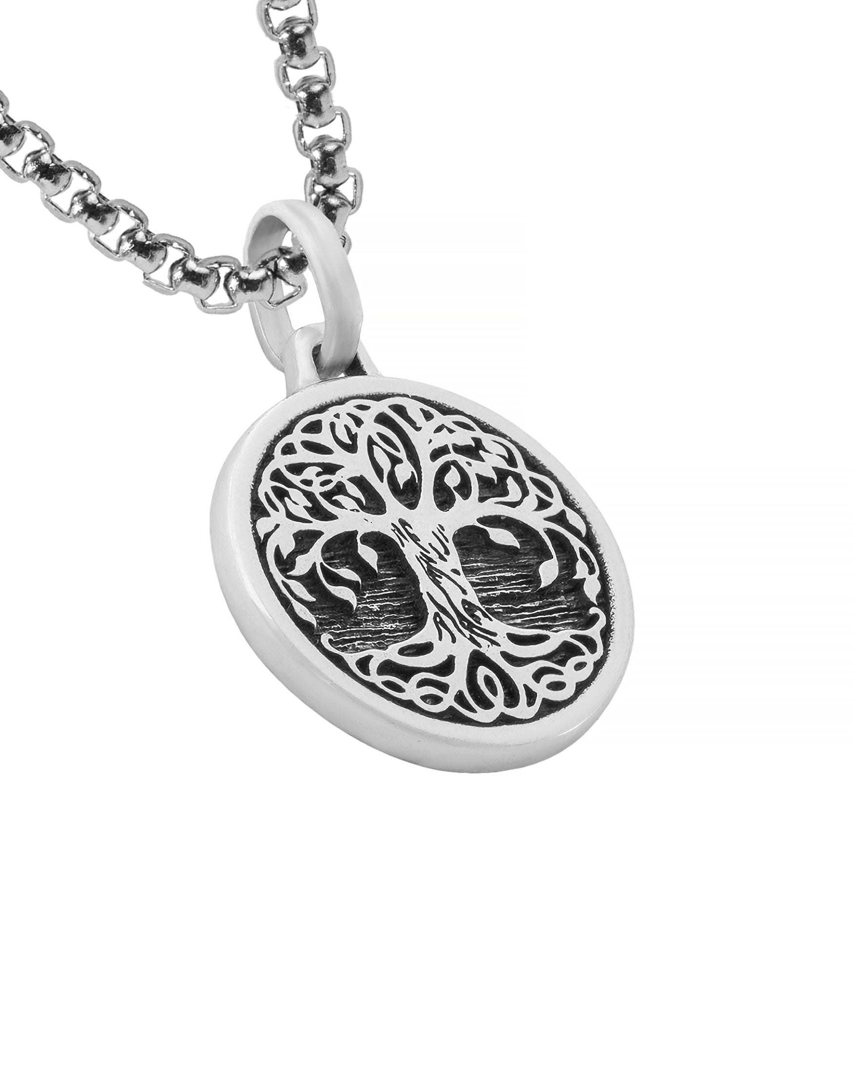 Yggdrasil Pendant Necklace Silver Symbolic Norse Tree