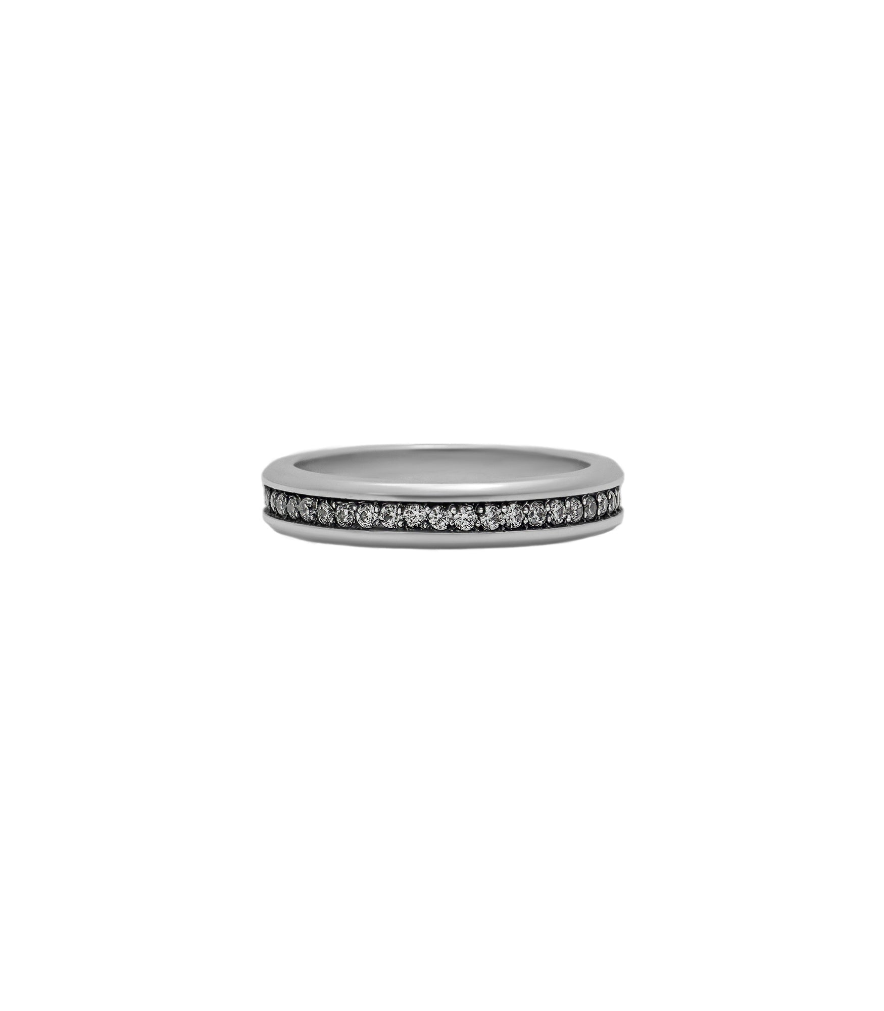 Mens Engagement Band Ring Silver Eternity Diamonds CZ